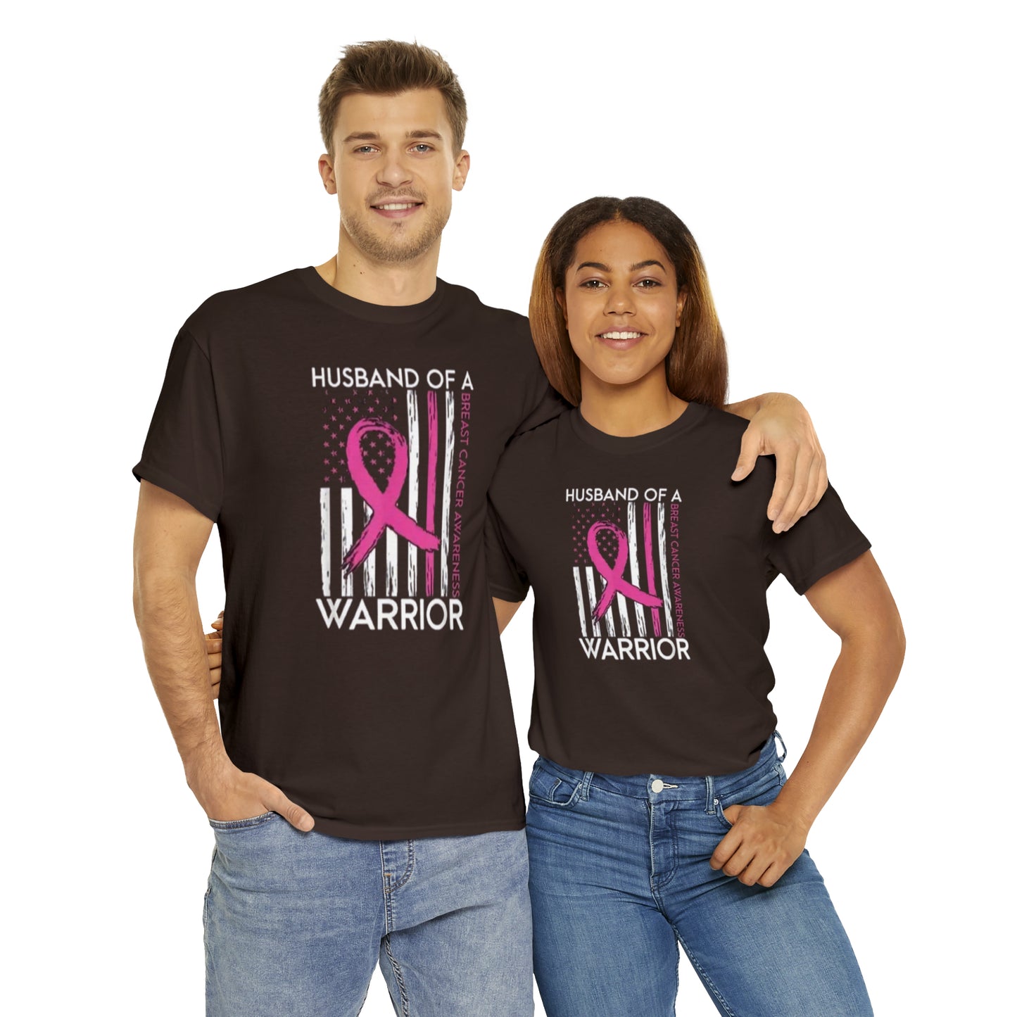 Husband of cancer awareness Unisex Heavy Cotton Tee