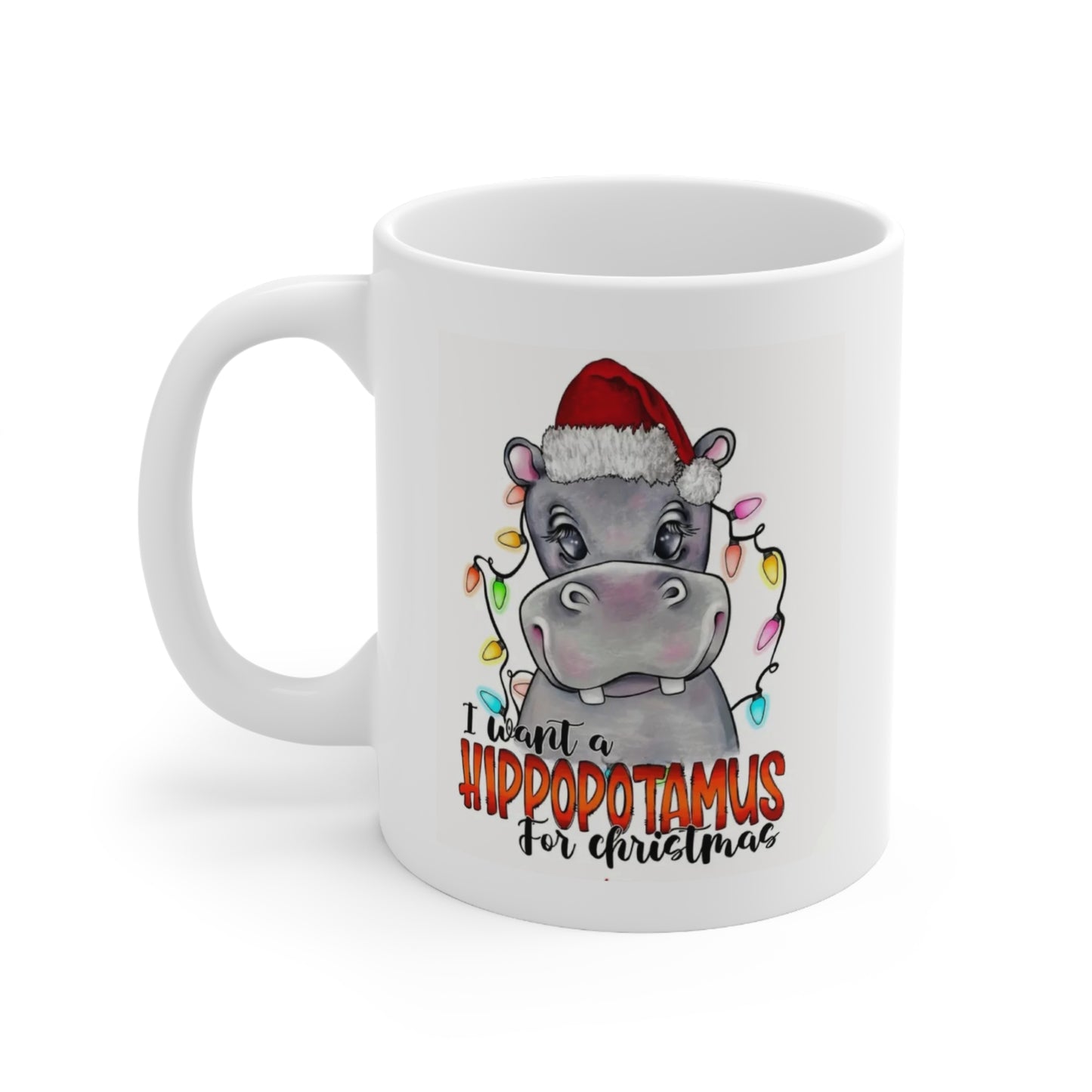 Hippopotamus  Christmas  Ceramic Mug 11oz