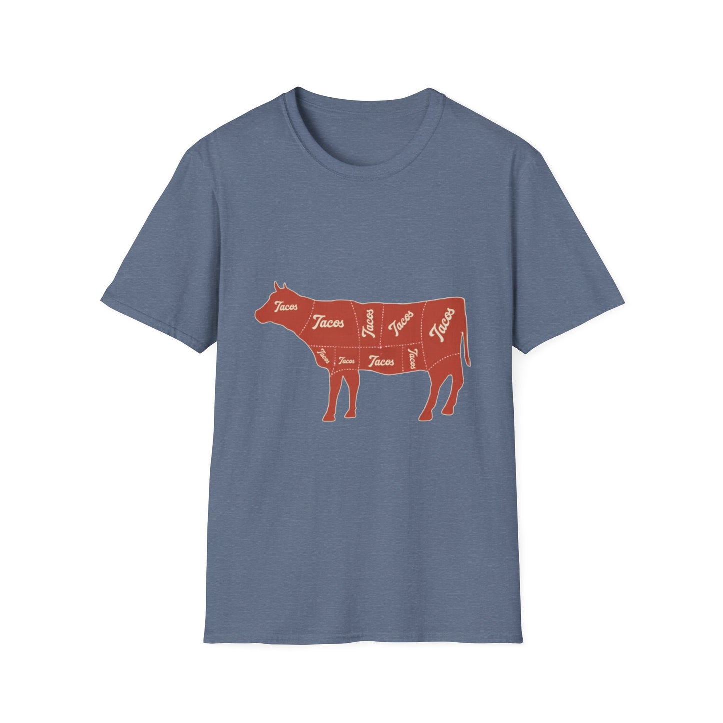 Funny Cow Taco Meat Diagram Unisex T-Shirt, Graphic Tee, Novelty Top, Animal Lover Gift, Farm Animal Shirt