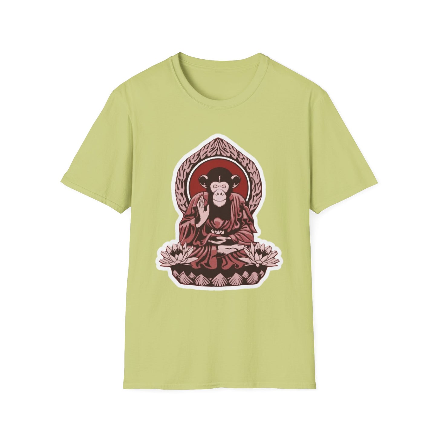 Chimpanzee Meditation T-Shirt, Buddhist Monkey Tee, Zen Animal Shirt, Mindfulness Top, Relaxation Apparel