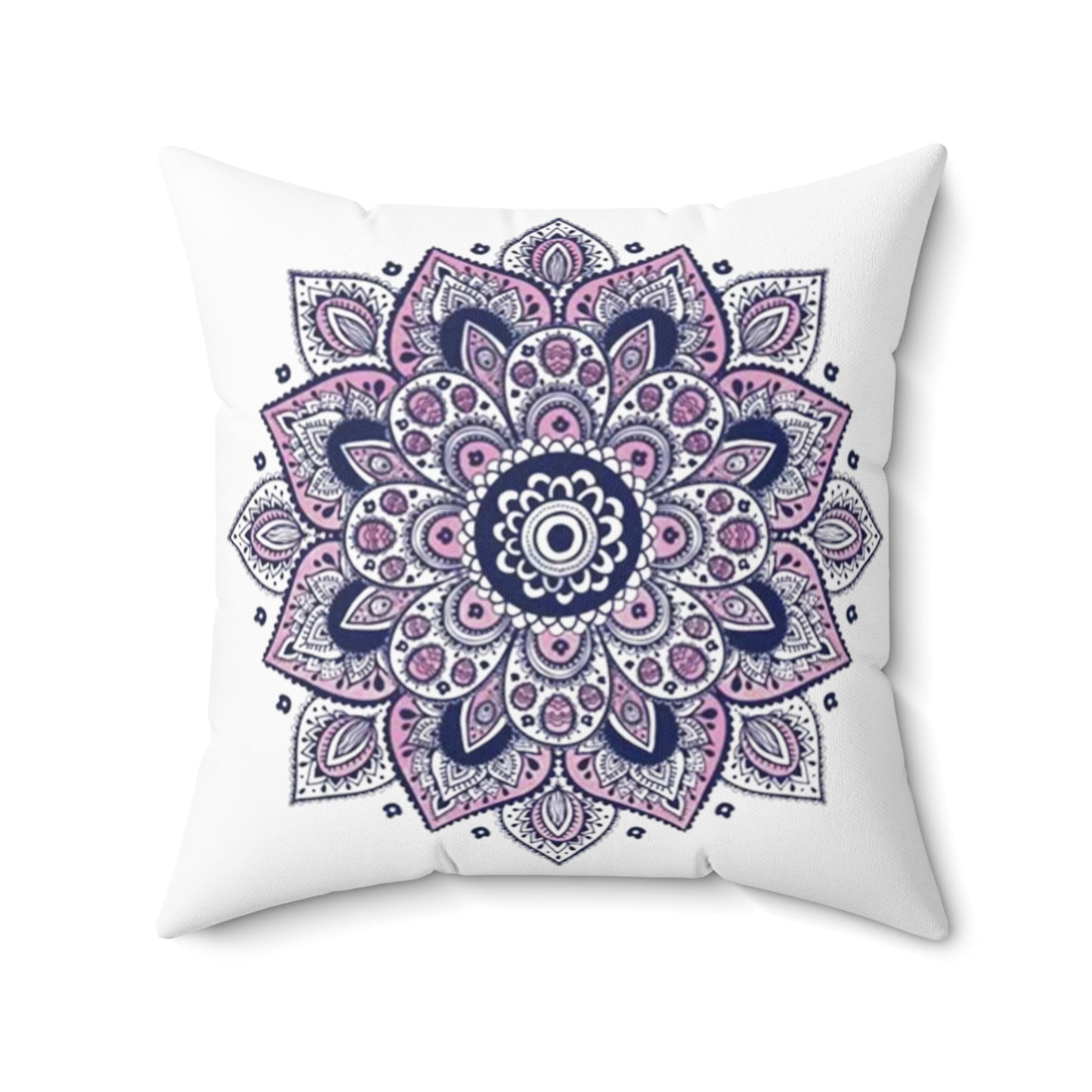 Purple Mandala Spun Polyester Square Pillow