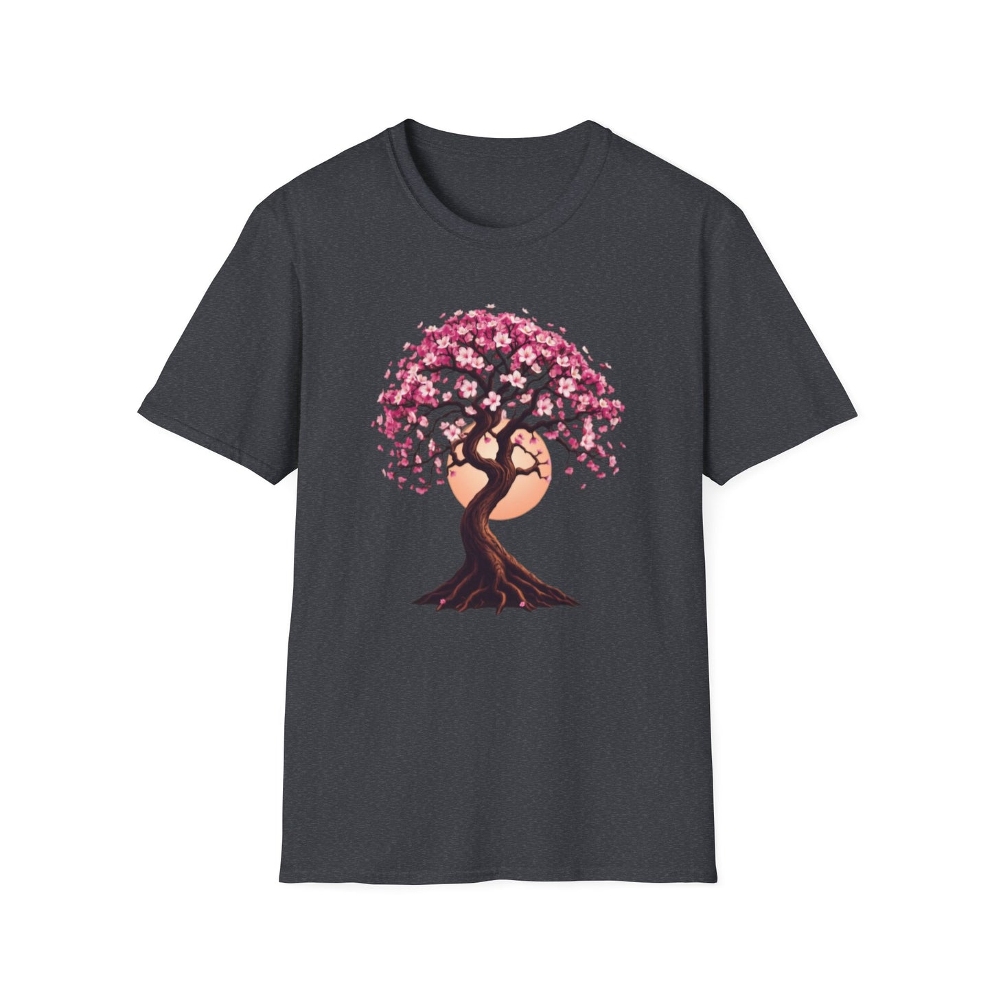 Celestial Tree of Life T-Shirt, Moon Cherry Blossoms Tee, Nature Boho Shirt, Zen Spiritual Top, Festival Apparel