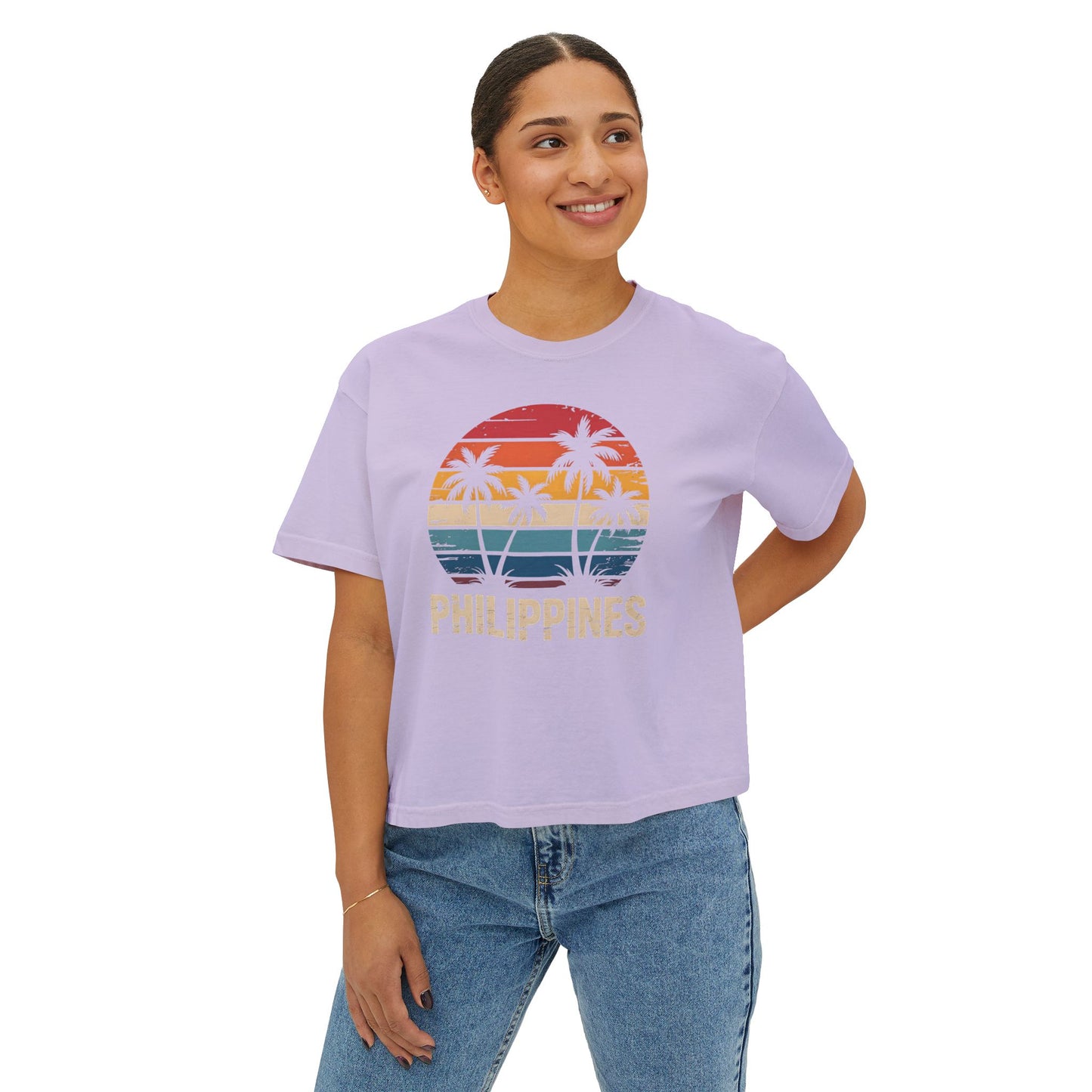 Philippines Heritage Women's Boxy Tee, Filipino Pride Shirt, Relaxed Fit Boxer Tshirt, Ethnic Cultural Clothing, Pinoy Top