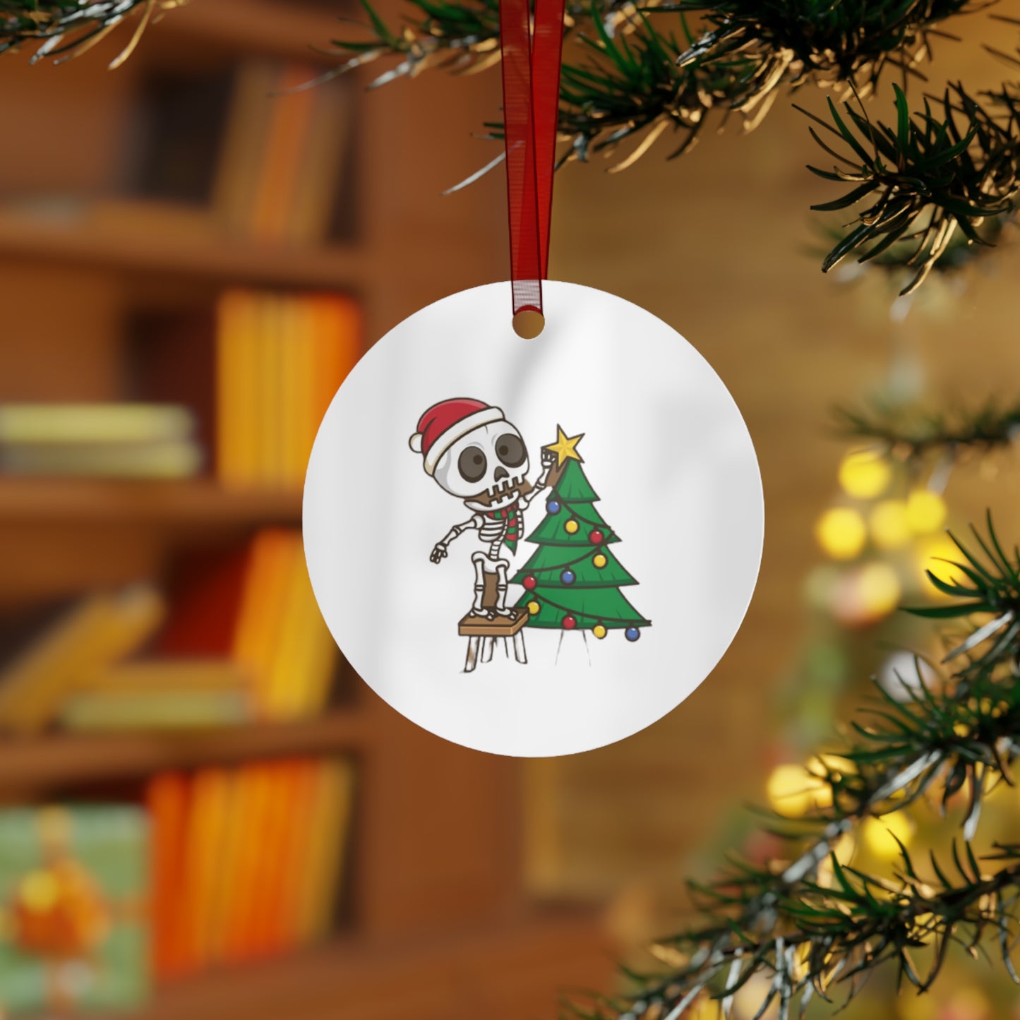 Skeleton Christmas Metal Ornaments