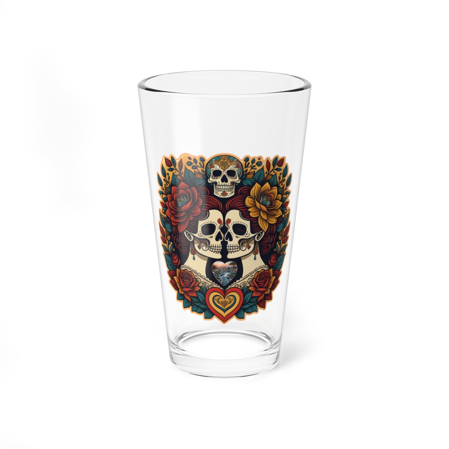 Sugar skull Mixing Glass, 16oz