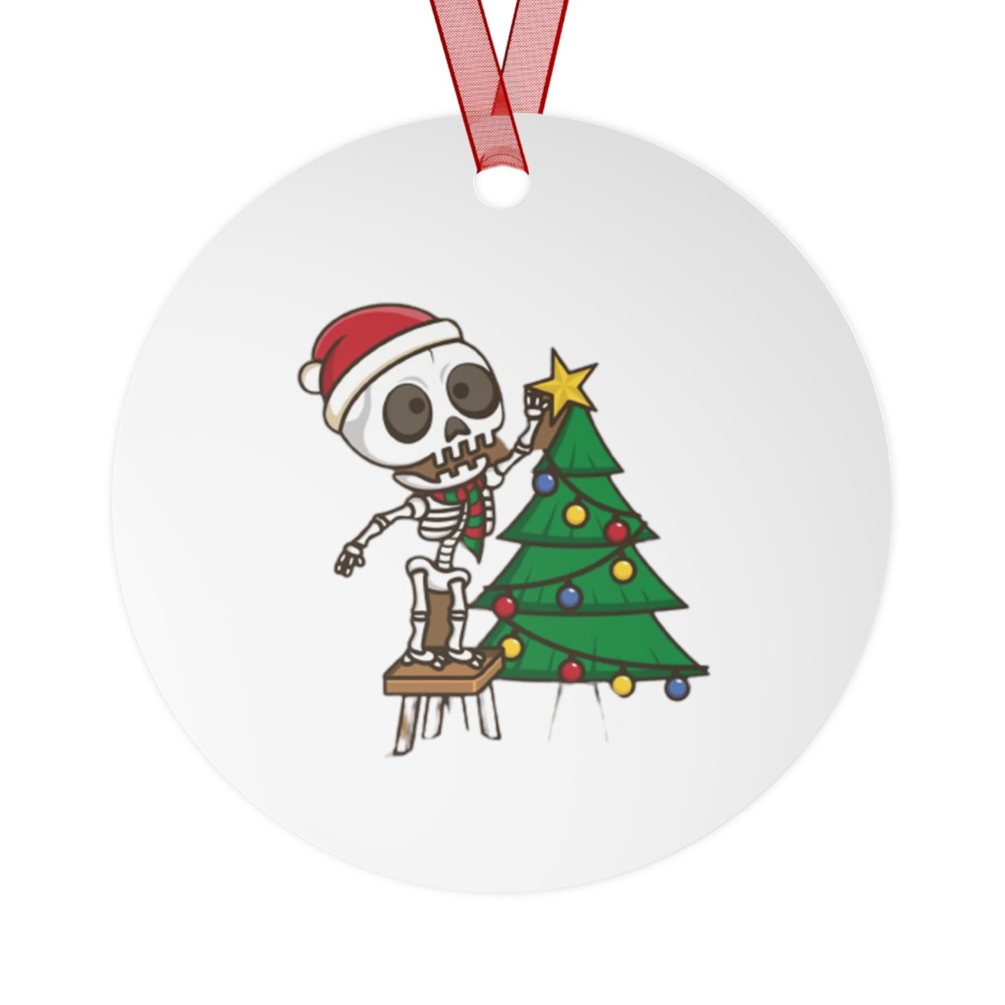 Skeleton Christmas Metal Ornaments