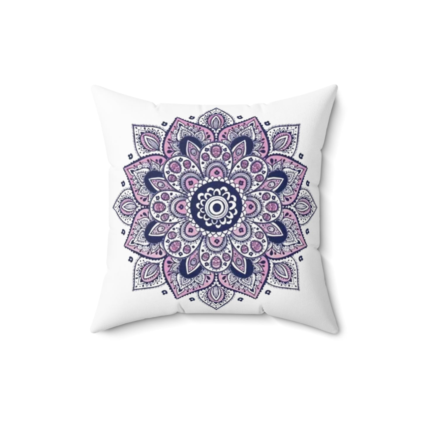 Purple Mandala Spun Polyester Square Pillow