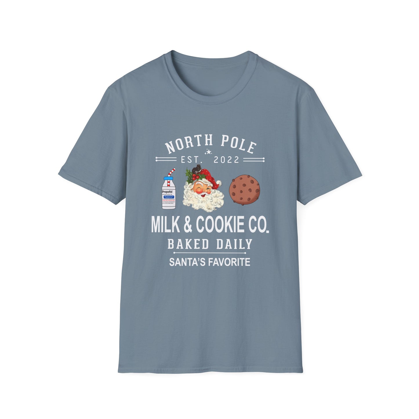 Funny 'Propofol' Milk and Cookies Co Unisex Softstyle T-Shirt for nurse, nurse aesthetic, anesthesiologist, medical humor apparel,