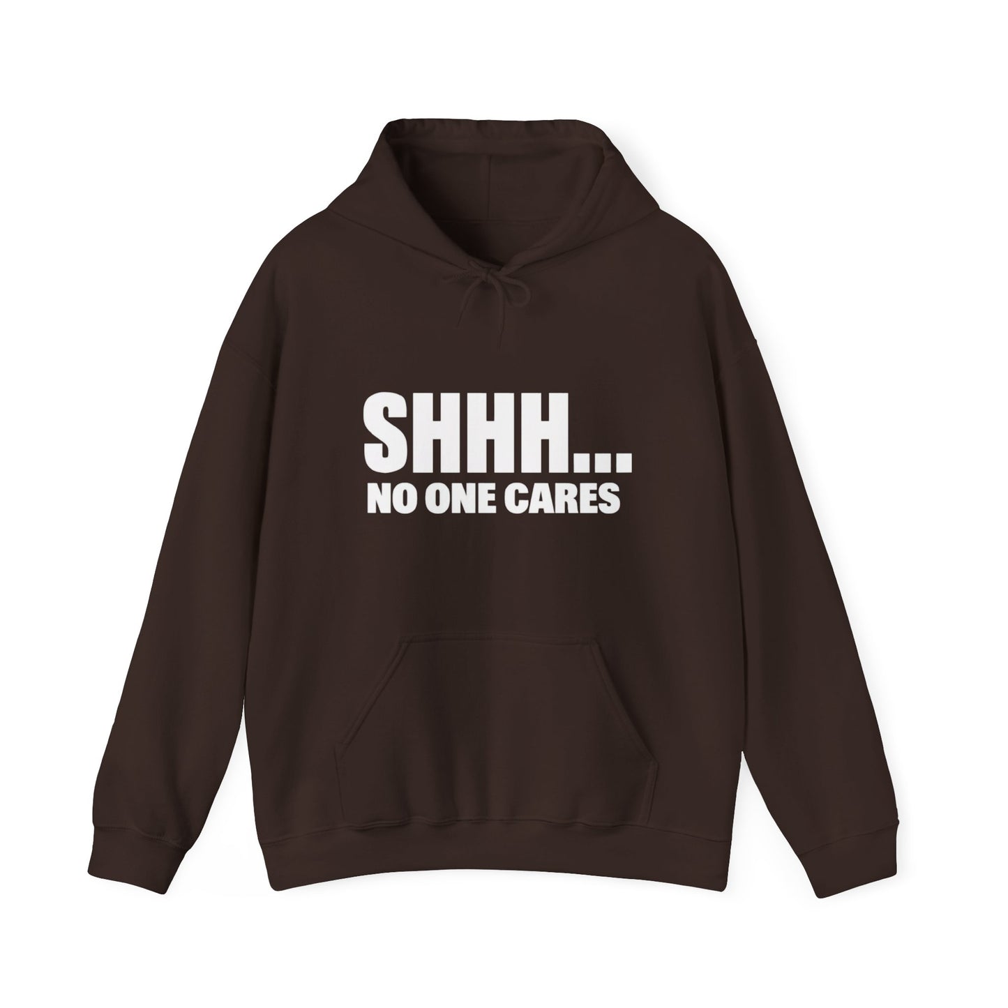 Funny "Shhh No One Cares" Hoodie, Sarcastic Gift for Teens and Adults, Unisex Sweatshirt, Long Sleeve Pullover