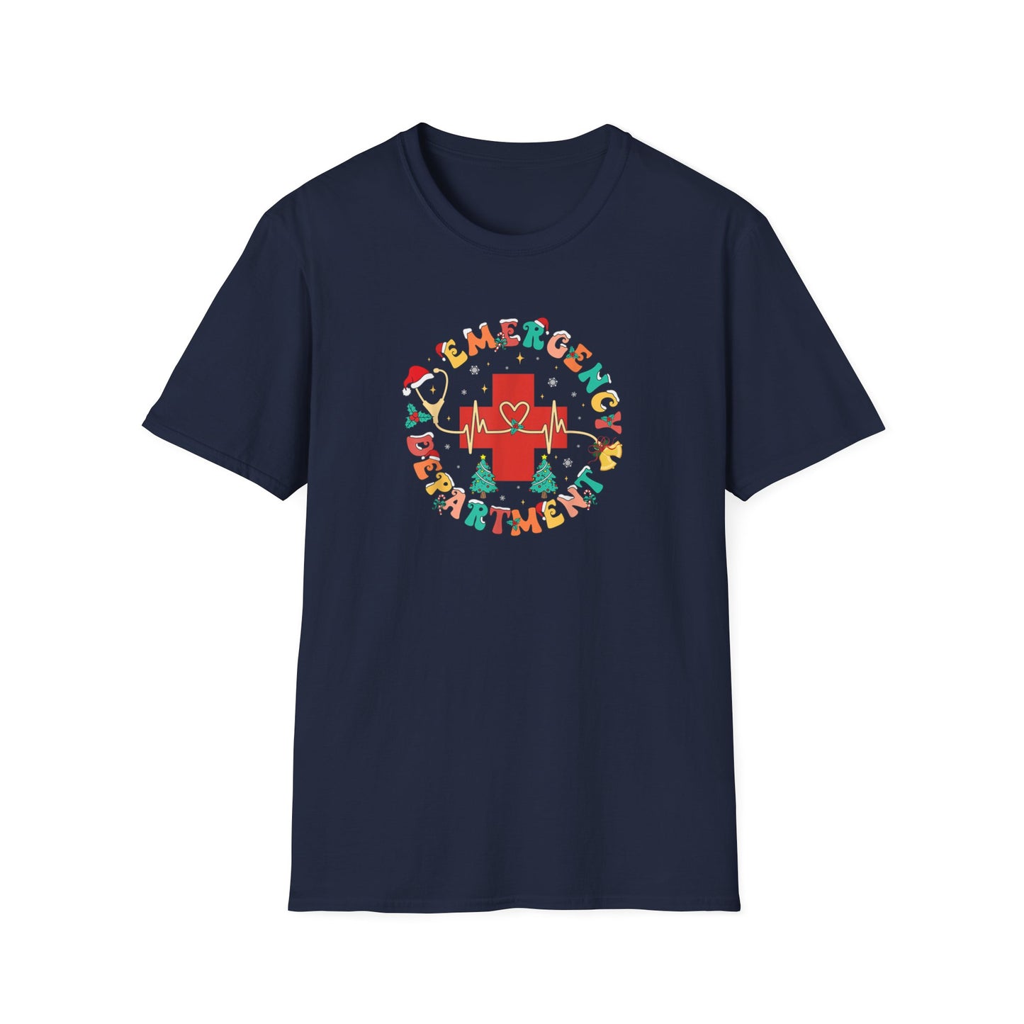 Emergency Department Festive Holiday T-Shirt - Christmas Nurse Doctor Medic Tee, Holiday Medical Staff Shirt, Hospital EMT Paramedic Uniform