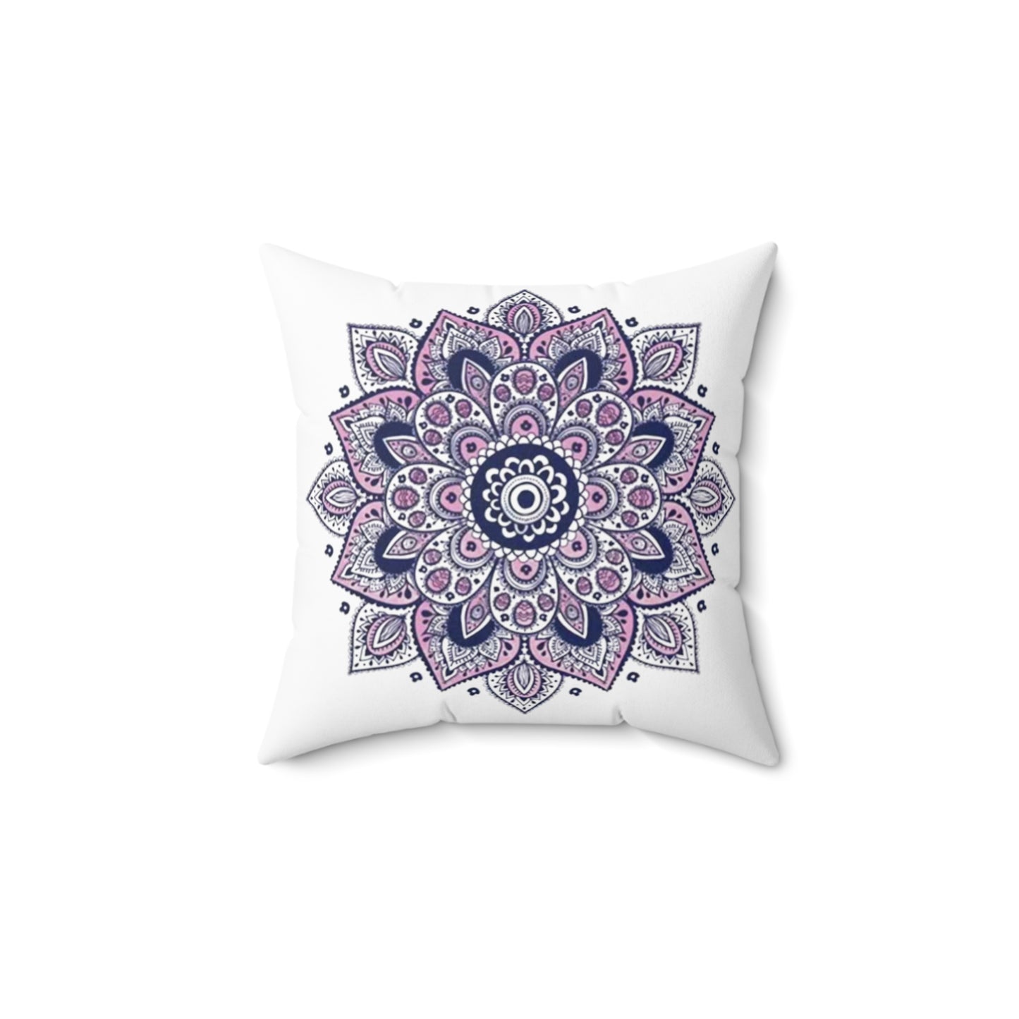 Purple Mandala Spun Polyester Square Pillow