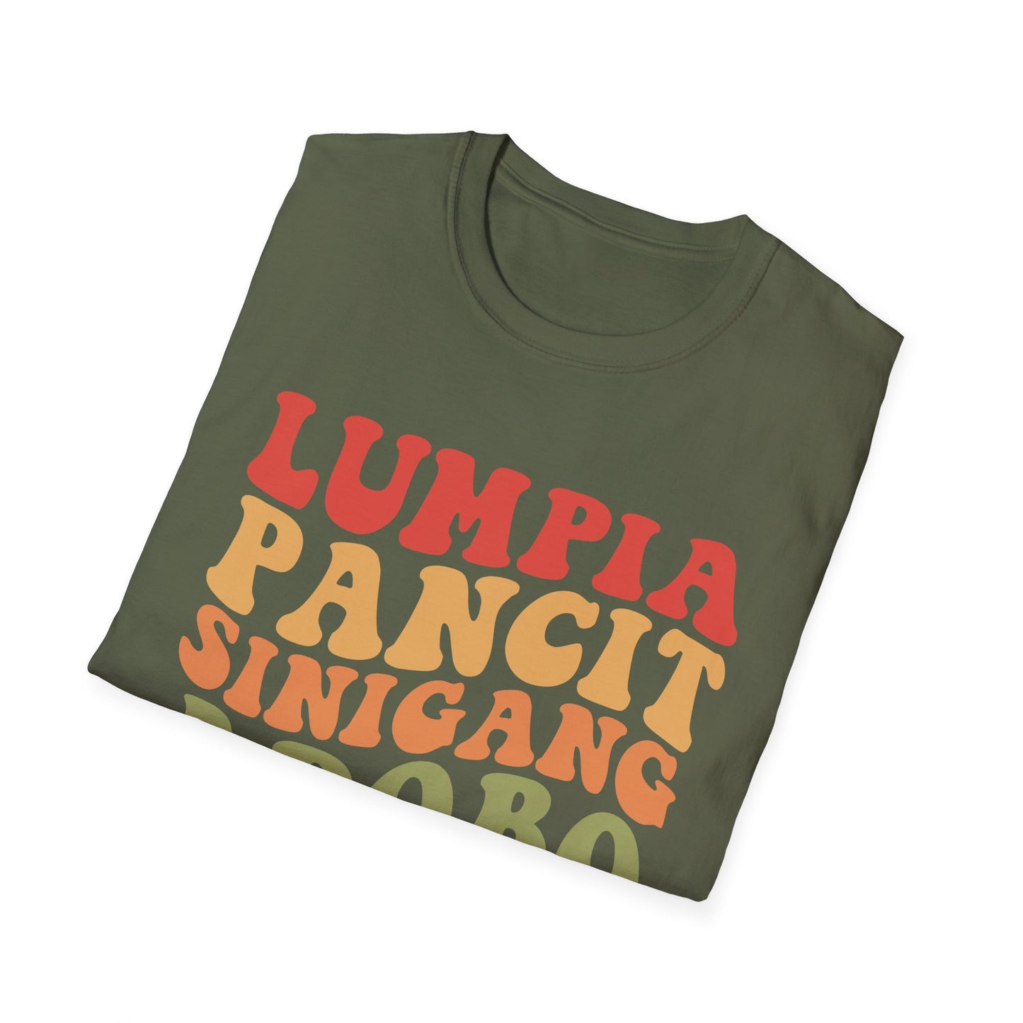 Filipino Food List T-Shirt | Filipino Pride, Lumpia Adobo Halo-Halo, Filipino Cuisine Tee