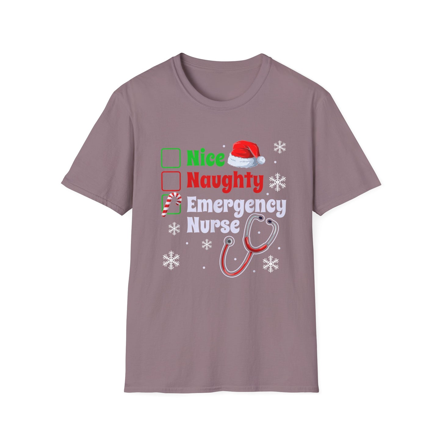 Emergency department naughty or nice  T-Shirt nurse, doctors respiratory tech , holiday medical staff shirt, hospital EMT, Paramedics