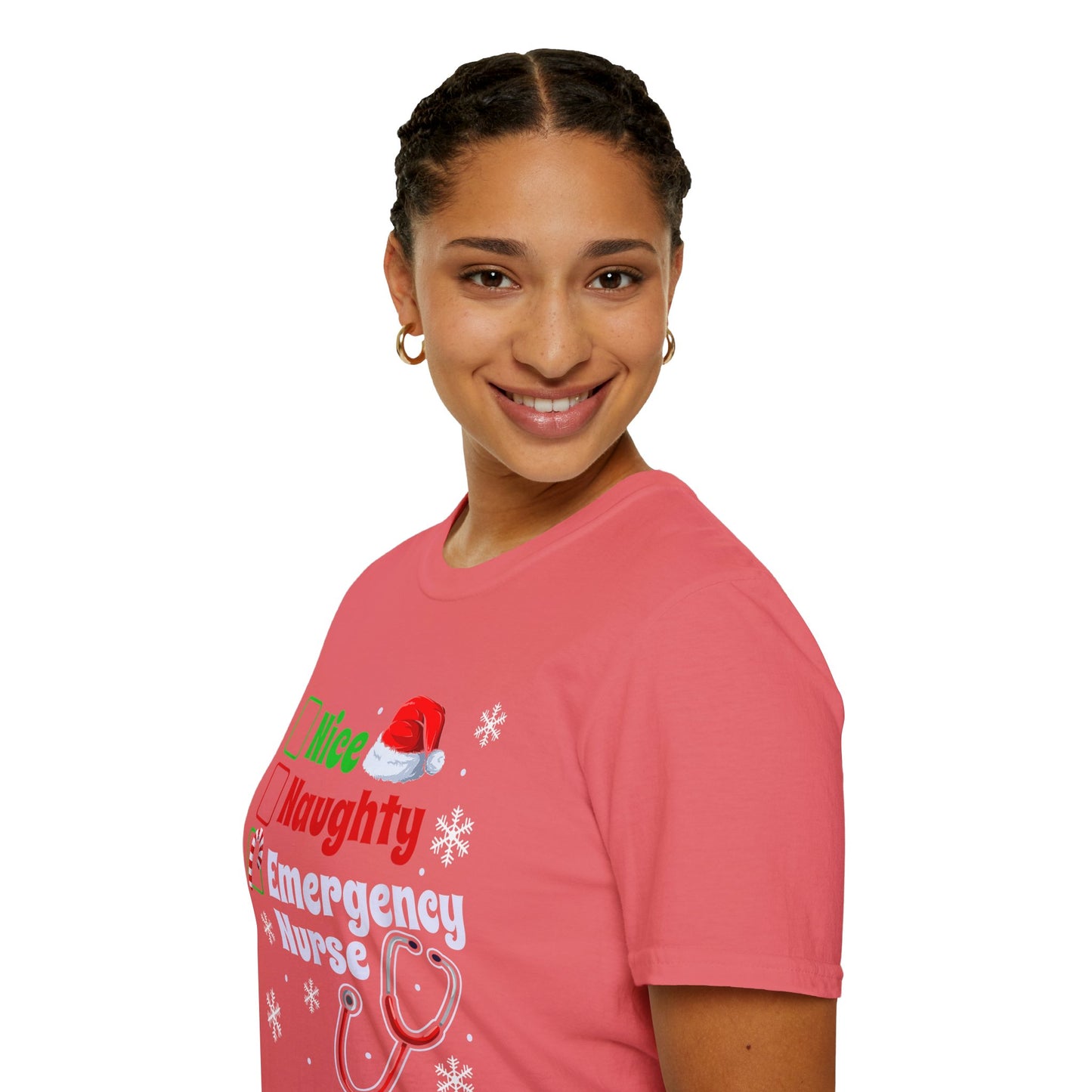 Emergency department naughty or nice  T-Shirt nurse, doctors respiratory tech , holiday medical staff shirt, hospital EMT, Paramedics