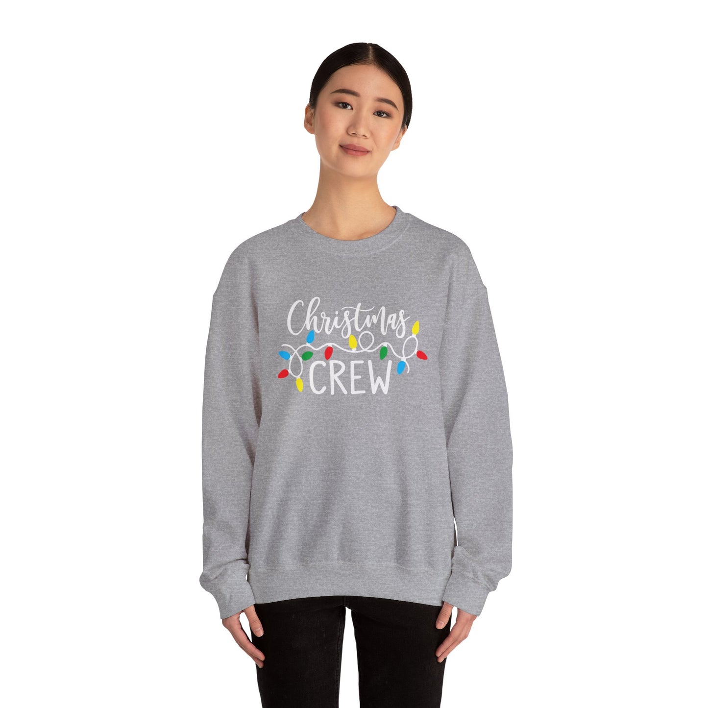 Christmas Crew sweatshirt Matching Family Christmas Shirts Holiday Lights Graphic Tee Cute Xmas Shirt for Women Festive Holiday Party top