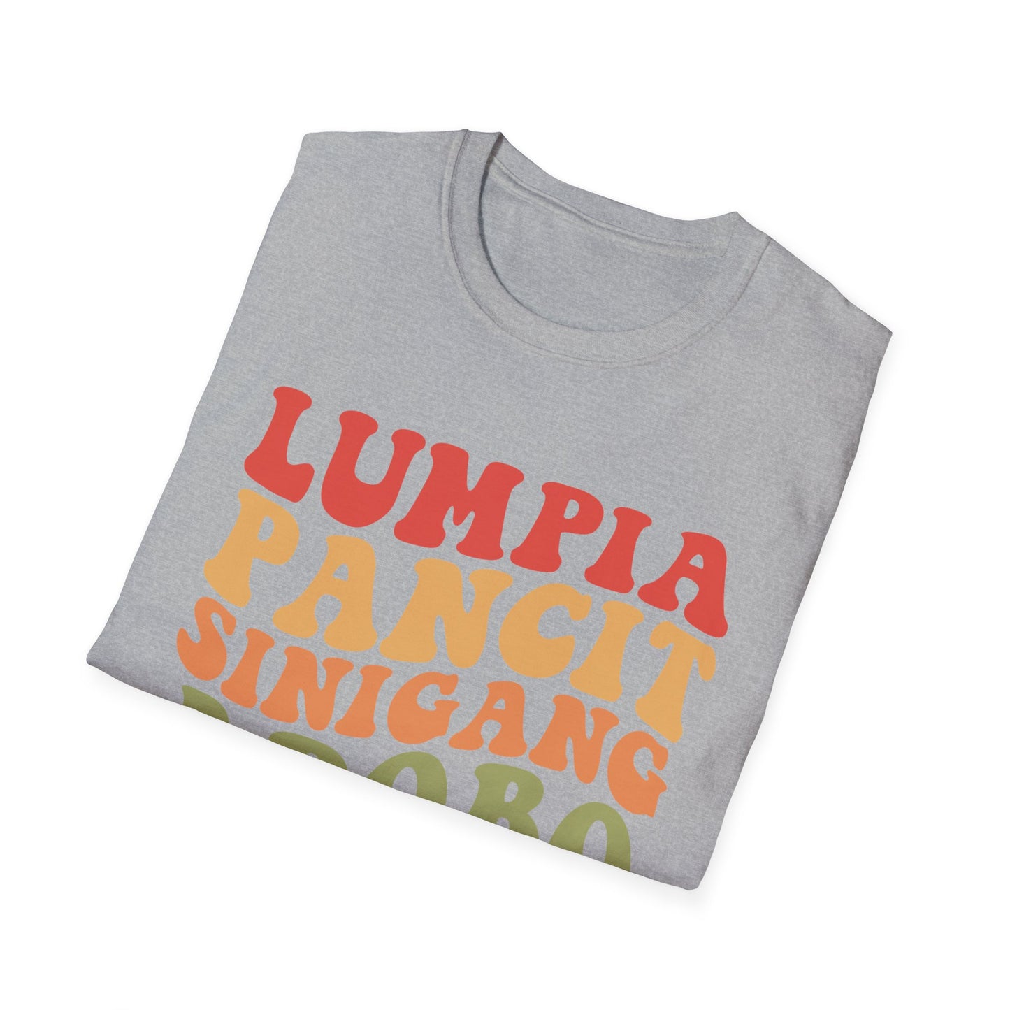 Filipino Food List T-Shirt | Filipino Pride, Lumpia Adobo Halo-Halo, Filipino Cuisine Tee