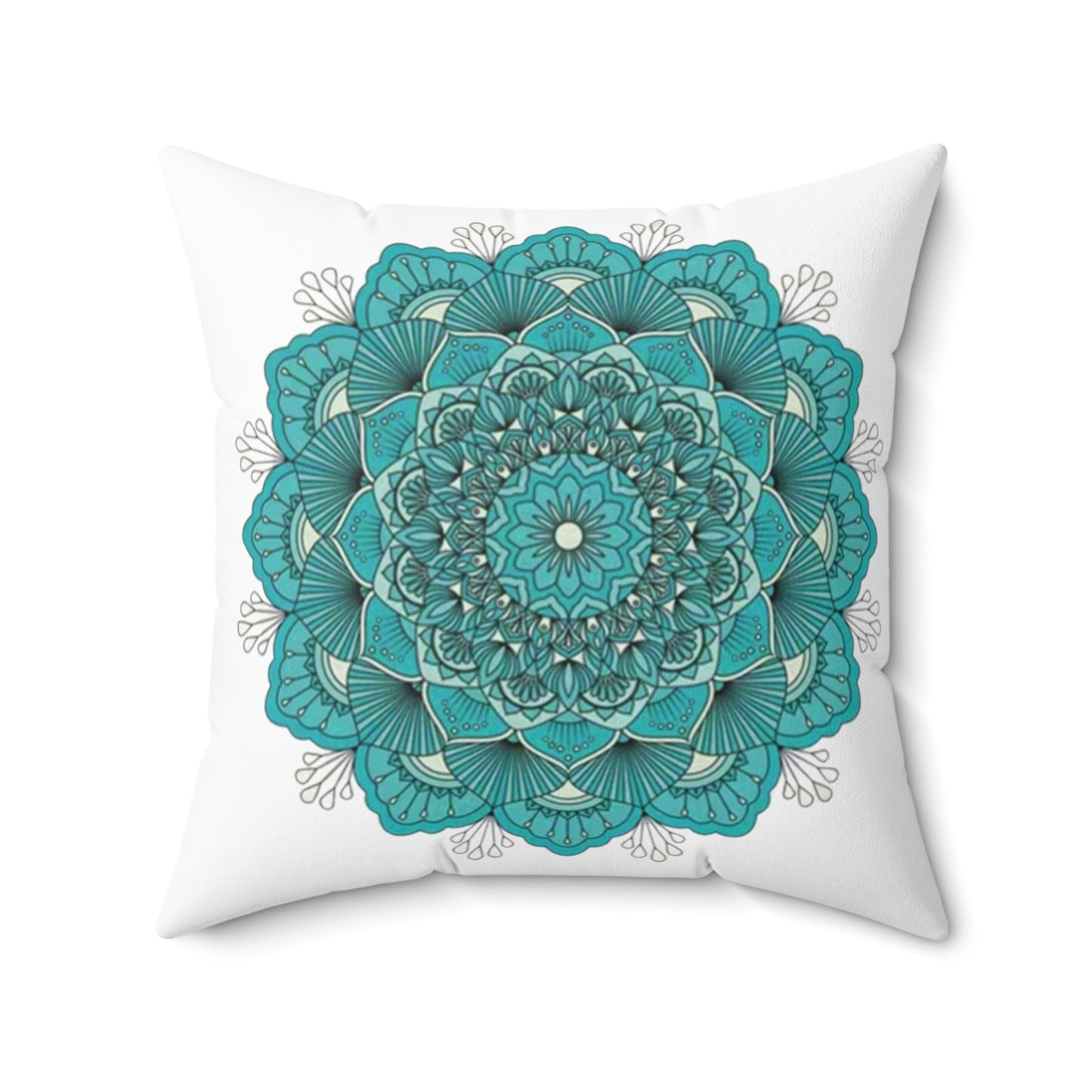 Blue Mandala Spun Polyester Square Pillow