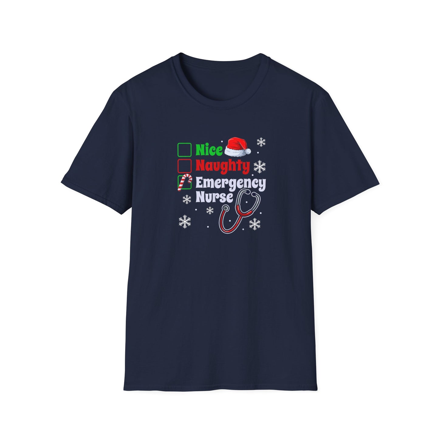 Emergency department naughty or nice  T-Shirt nurse, doctors respiratory tech , holiday medical staff shirt, hospital EMT, Paramedics