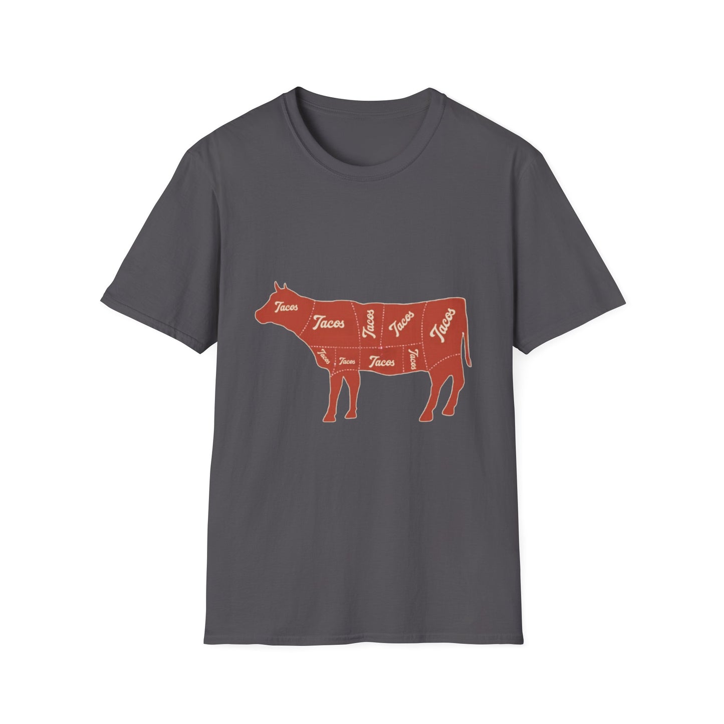 Funny Cow Taco Meat Diagram Unisex T-Shirt, Graphic Tee, Novelty Top, Animal Lover Gift, Farm Animal Shirt