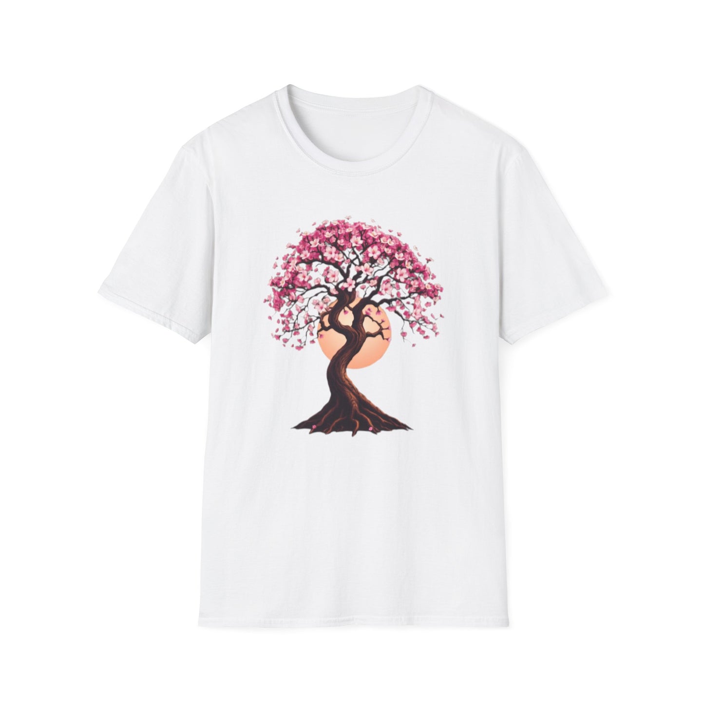 Celestial Tree of Life T-Shirt, Moon Cherry Blossoms Tee, Nature Boho Shirt, Zen Spiritual Top, Festival Apparel
