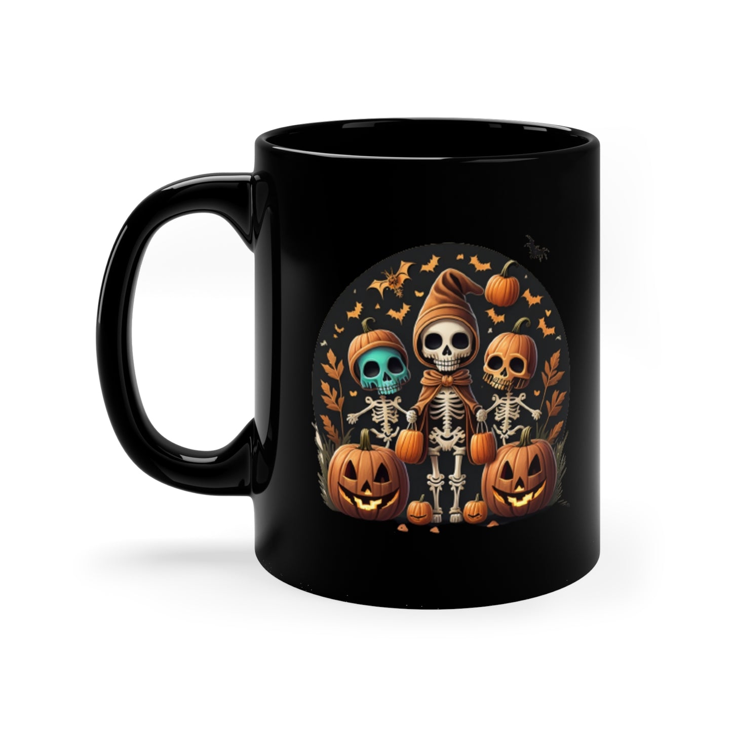 Skeleton trio 11oz Black Mug