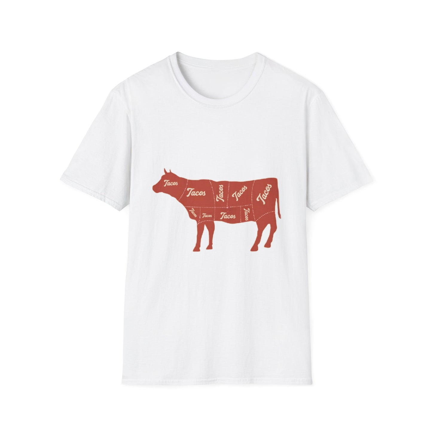Funny Cow Taco Meat Diagram Unisex T-Shirt, Graphic Tee, Novelty Top, Animal Lover Gift, Farm Animal Shirt