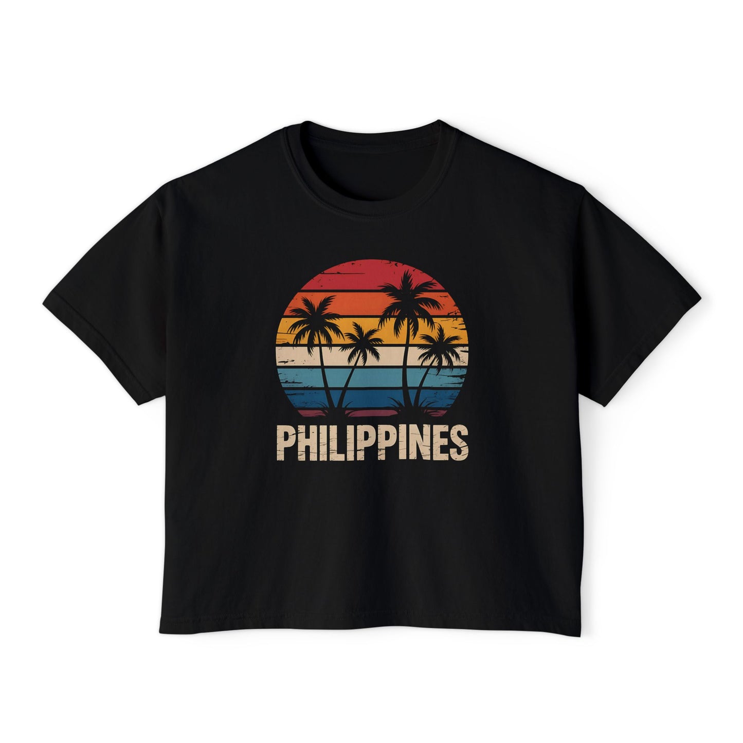 Philippines Heritage Women's Boxy Tee, Filipino Pride Shirt, Relaxed Fit Boxer Tshirt, Ethnic Cultural Clothing, Pinoy Top