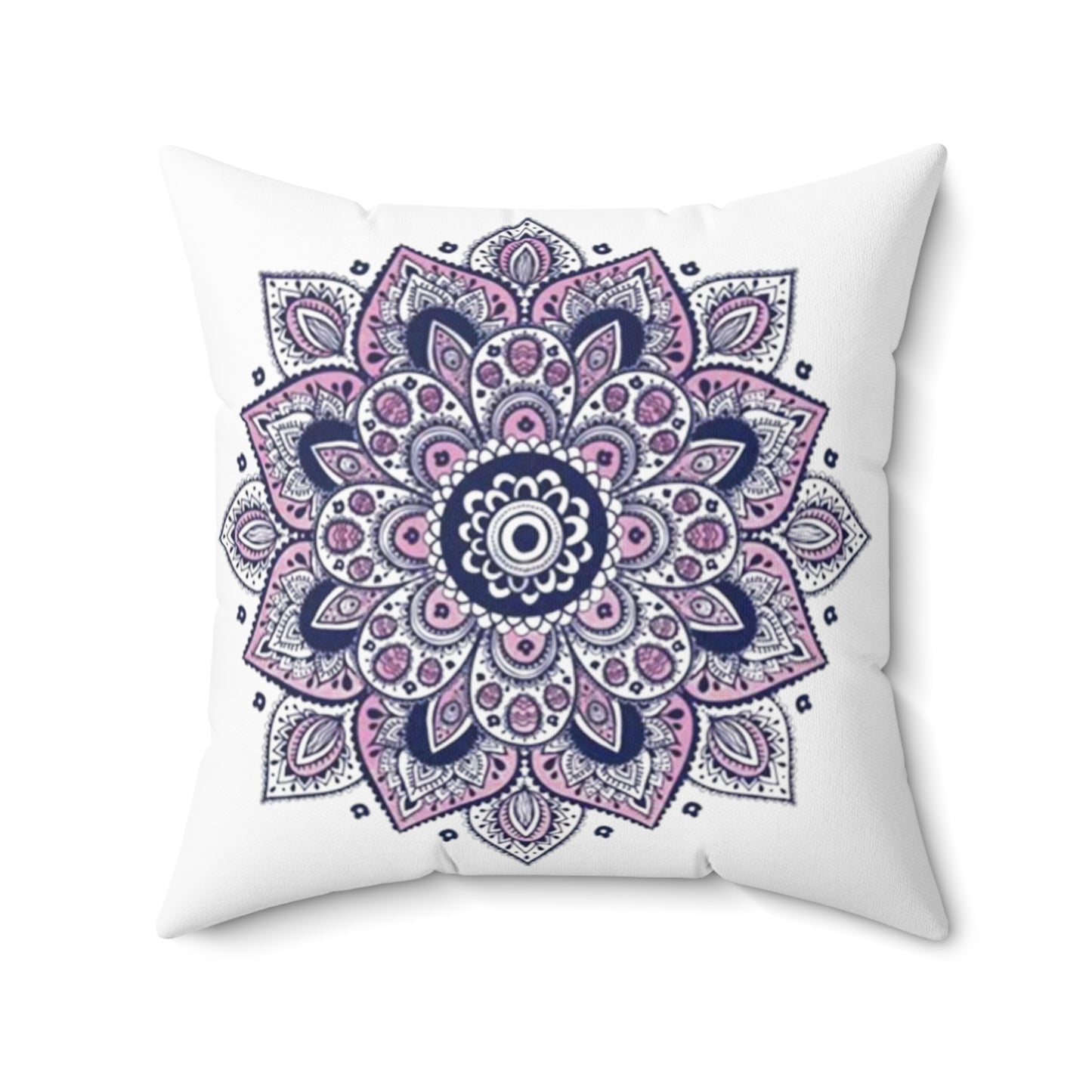 Purple Mandala Spun Polyester Square Pillow