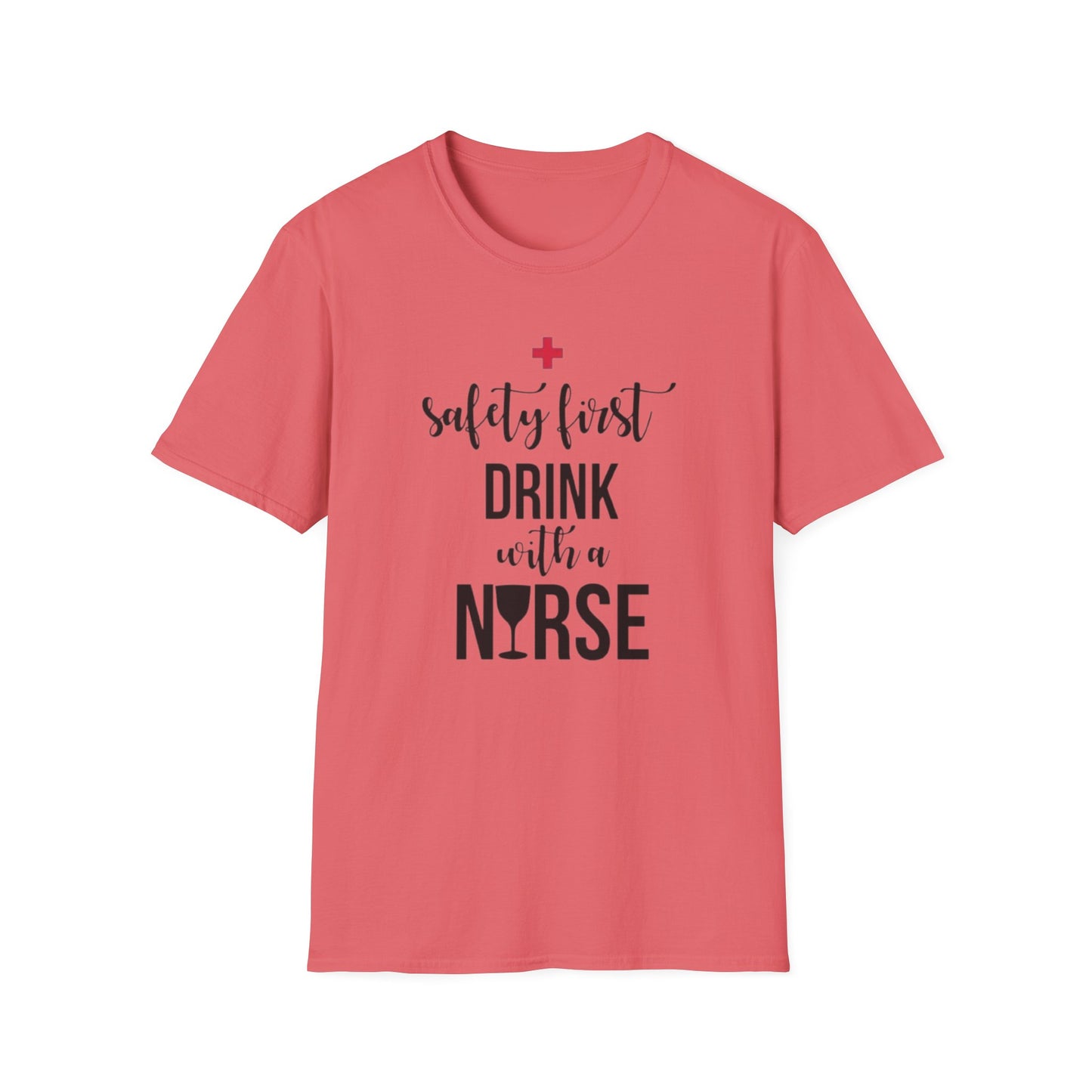 Nurse Drinking Shirt, Funny Healthcare Tee, Safety First Nurse Gift, Hospital Staff T-Shirt, Medical Worker Apparel