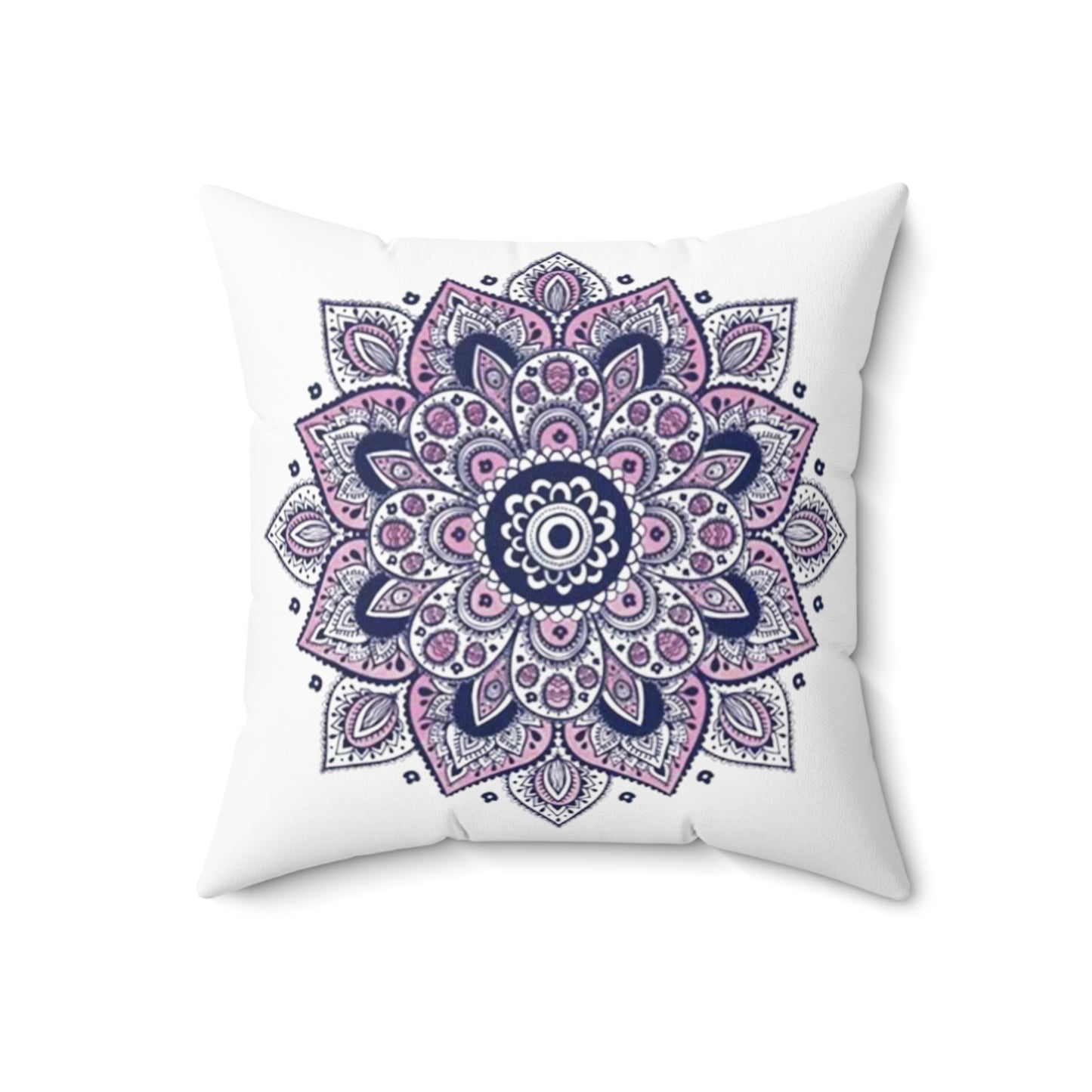 Purple Mandala Spun Polyester Square Pillow