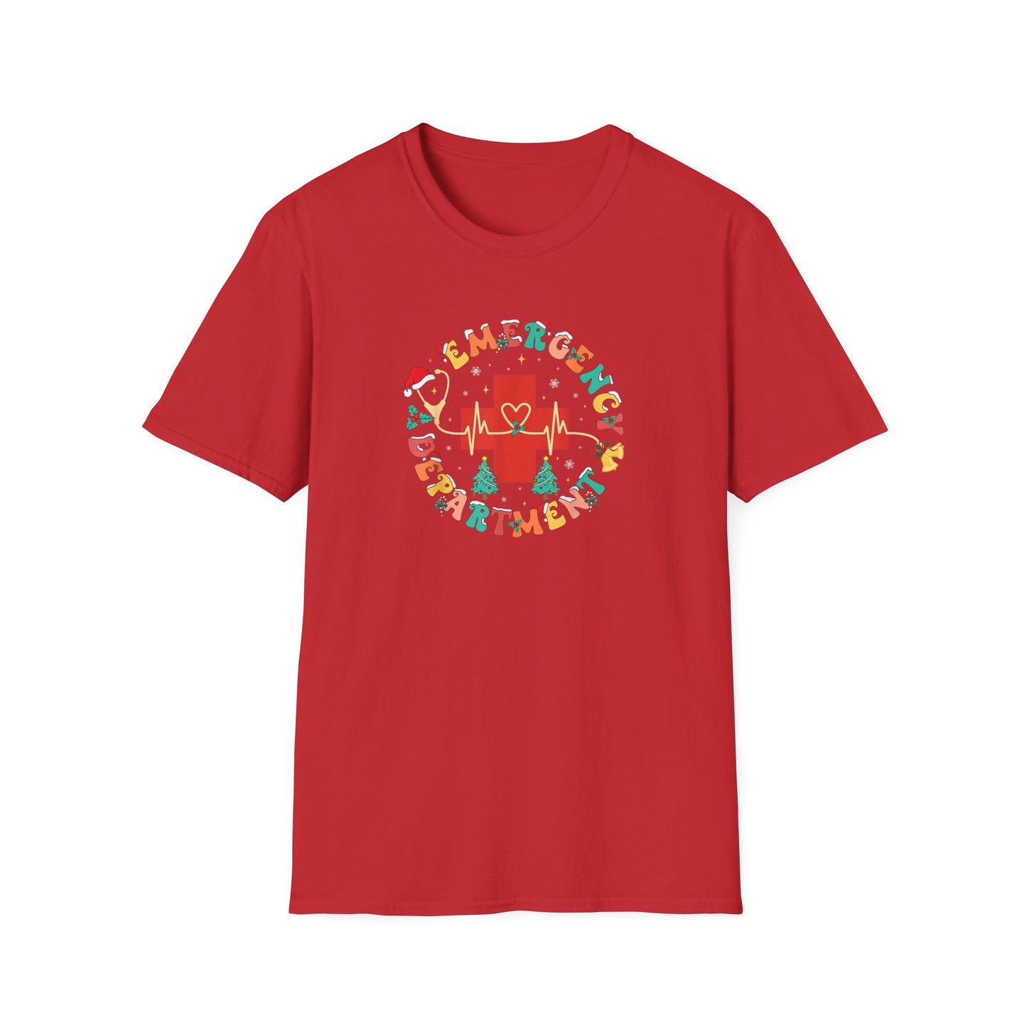 Emergency Department Festive Holiday T-Shirt - Christmas Nurse Doctor Medic Tee, Holiday Medical Staff Shirt, Hospital EMT Paramedic Uniform