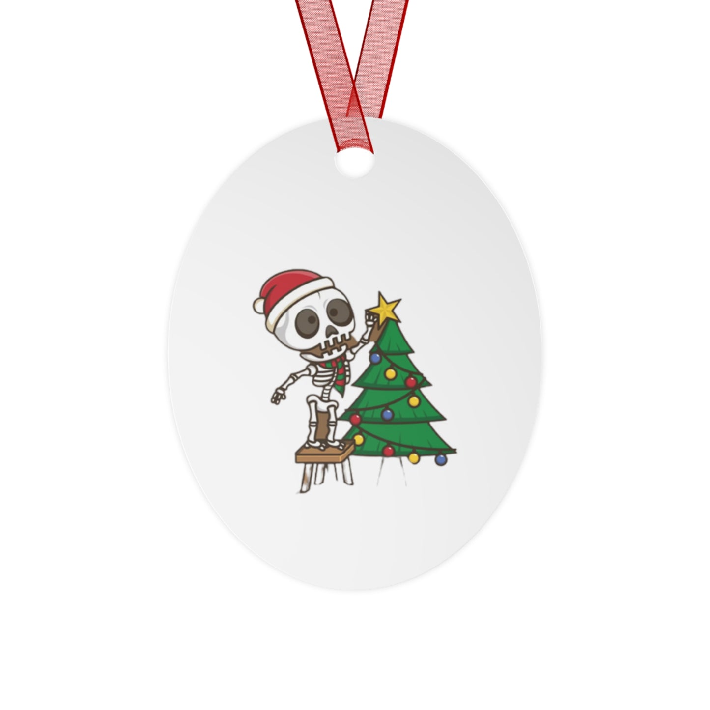 Skeleton Christmas Metal Ornaments