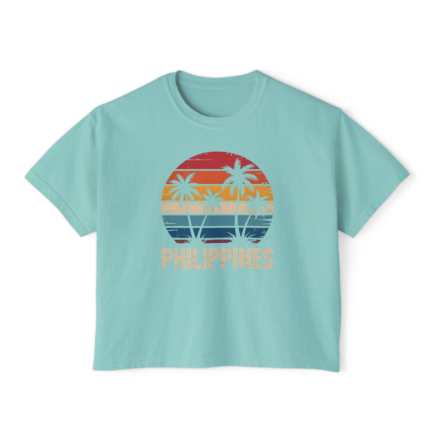 Philippines Heritage Women's Boxy Tee, Filipino Pride Shirt, Relaxed Fit Boxer Tshirt, Ethnic Cultural Clothing, Pinoy Top