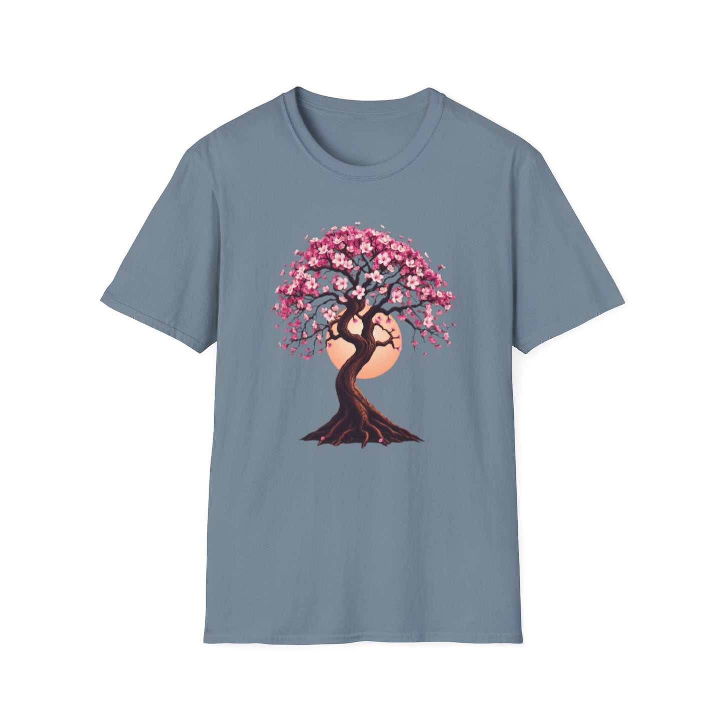 Celestial Tree of Life T-Shirt, Moon Cherry Blossoms Tee, Nature Boho Shirt, Zen Spiritual Top, Festival Apparel