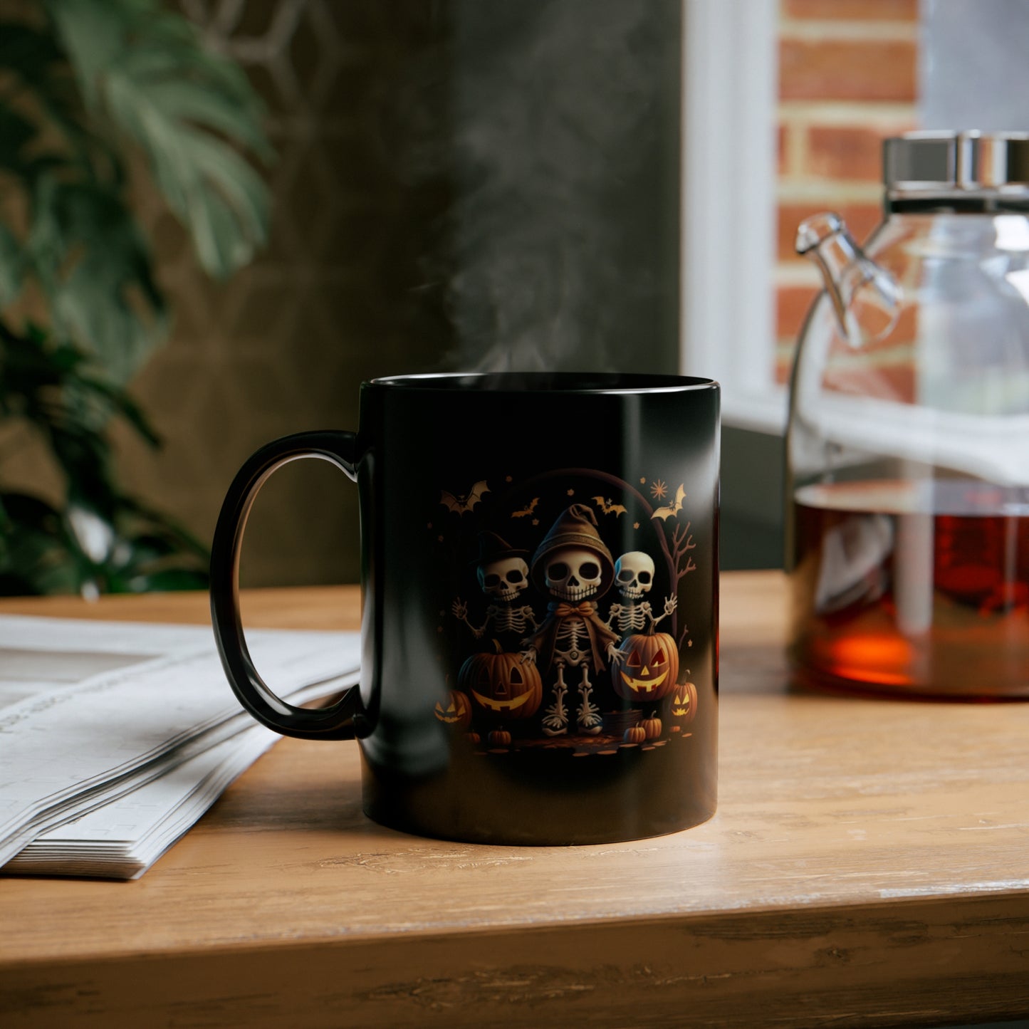 Skeleton trio 11oz Black Mug