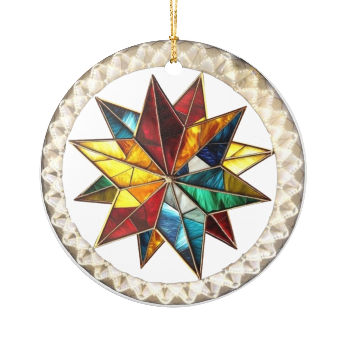 Filipino Parol Christmas Star Decor, Holiday Decoration, Tree Ornament Gift, Xmas Decor, Hand-painted Ornament