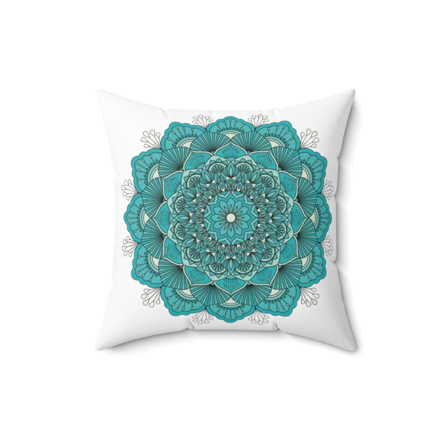 Blue Mandala Spun Polyester Square Pillow