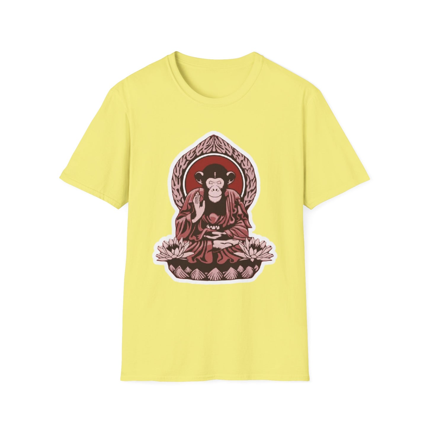 Chimpanzee Meditation T-Shirt, Buddhist Monkey Tee, Zen Animal Shirt, Mindfulness Top, Relaxation Apparel