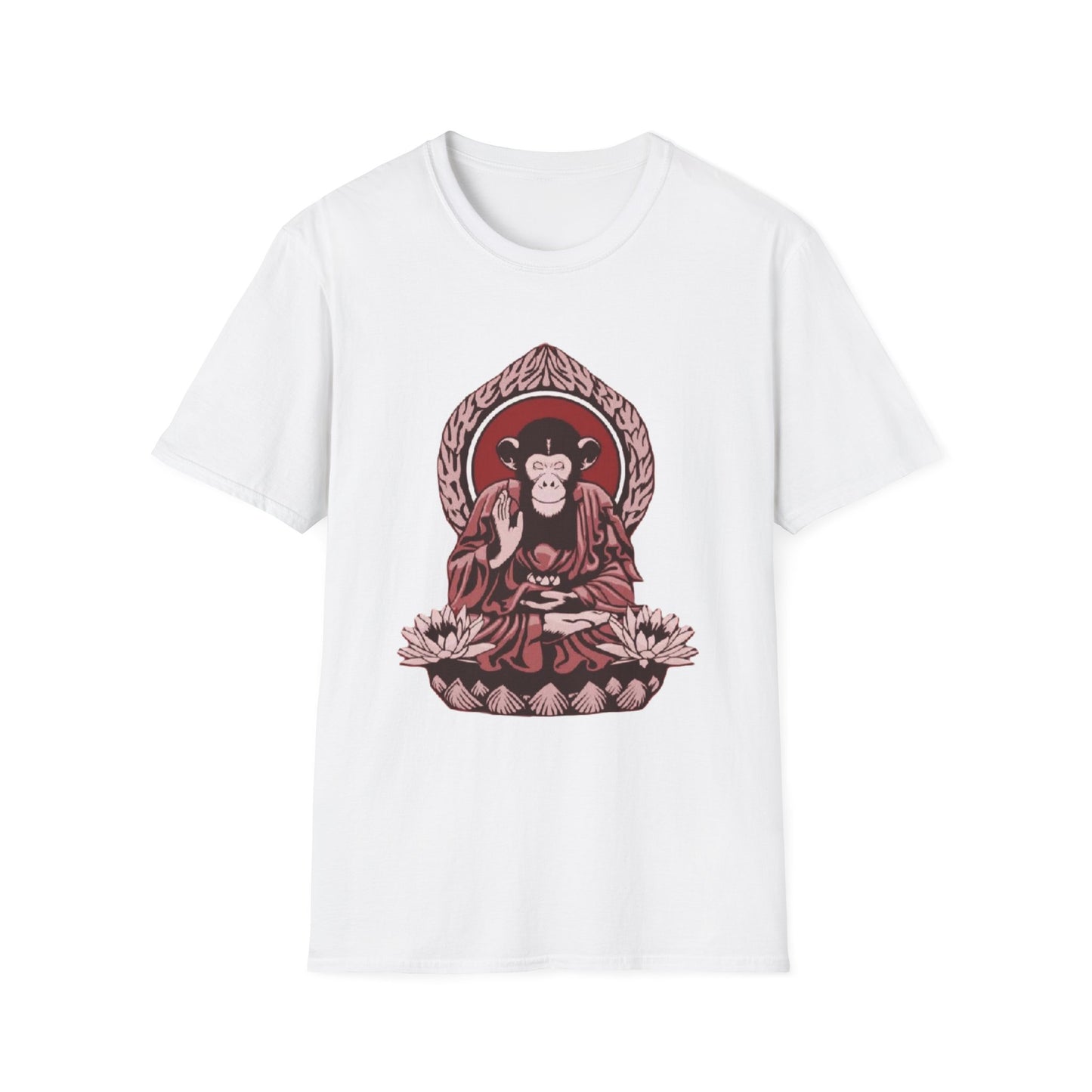 Chimpanzee Meditation T-Shirt, Buddhist Monkey Tee, Zen Animal Shirt, Mindfulness Top, Relaxation Apparel
