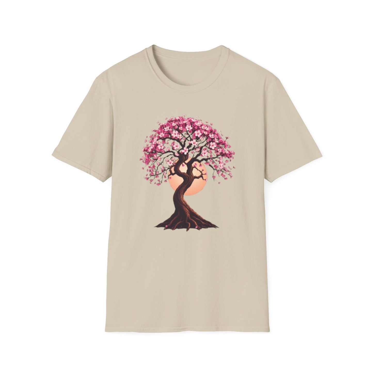 Celestial Tree of Life T-Shirt, Moon Cherry Blossoms Tee, Nature Boho Shirt, Zen Spiritual Top, Festival Apparel