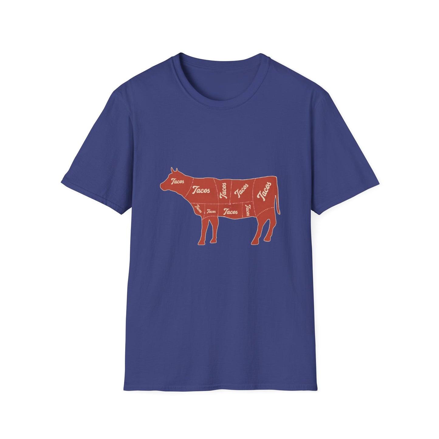 Funny Cow Taco Meat Diagram Unisex T-Shirt, Graphic Tee, Novelty Top, Animal Lover Gift, Farm Animal Shirt