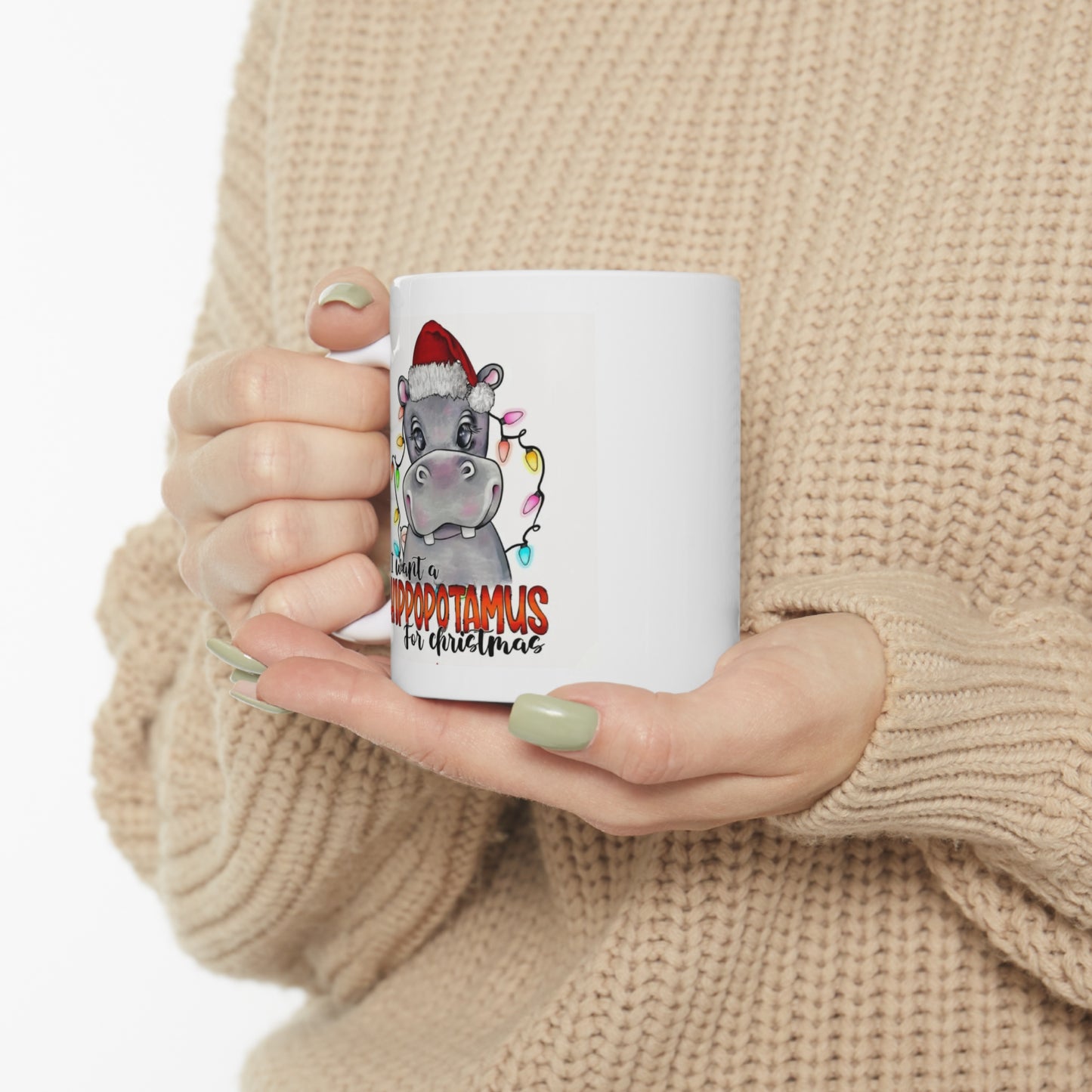 Hippopotamus  Christmas  Ceramic Mug 11oz