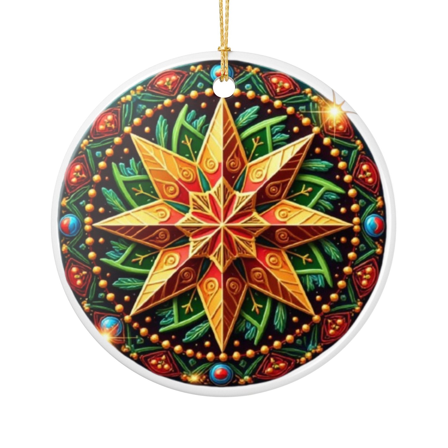 Ceramic Ornaments, Holiday Ornament Gift, Tree Trimming Decoration, Double-Sided Print, Festive Christmas Bauble, Friends and Family Gift