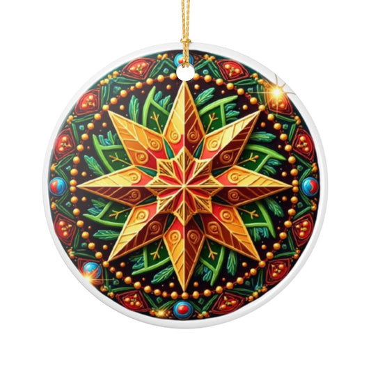 Ceramic Ornaments, Holiday Ornament Gift, Tree Trimming Decoration, Double-Sided Print, Festive Christmas Bauble, Friends and Family Gift