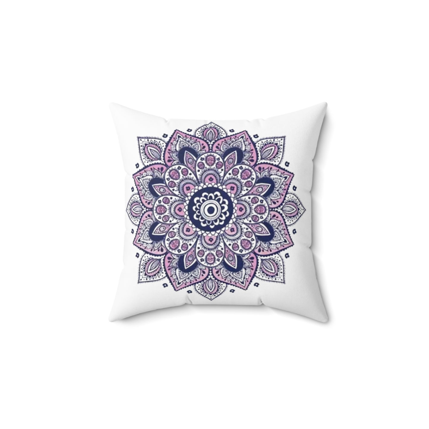 Purple Mandala Spun Polyester Square Pillow