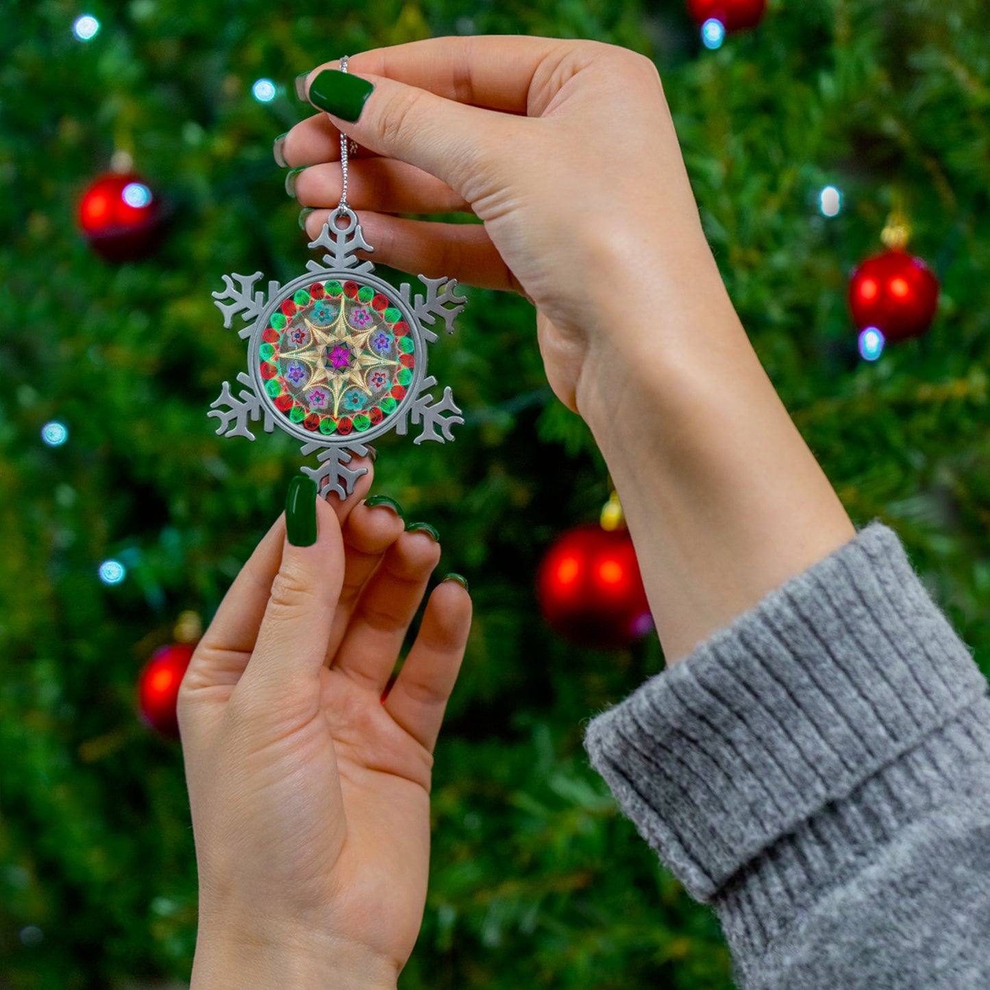 Filipino Parol Pewter Snowflake Ornament