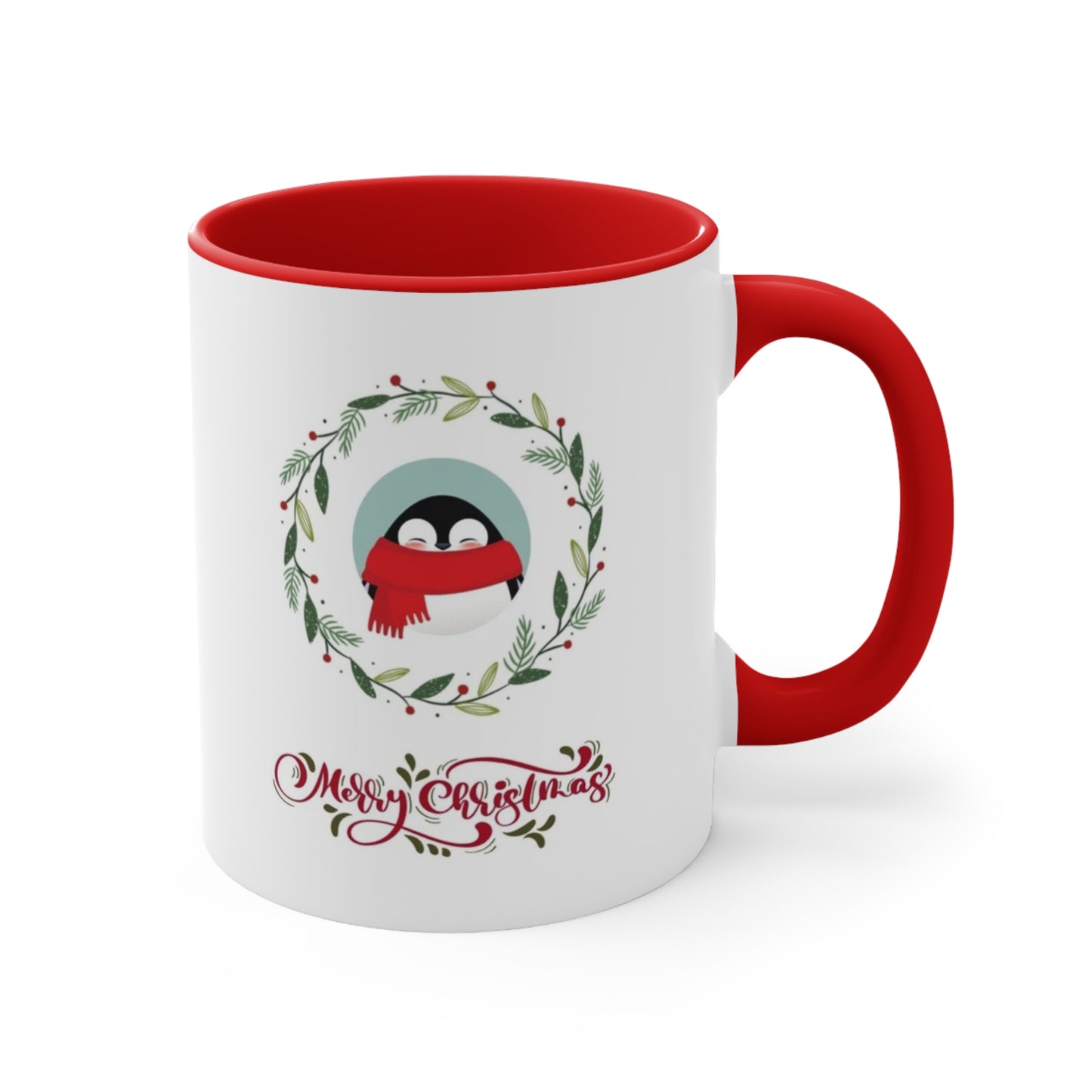 Penguin holiday ( left handed)Accent Coffee Mug, 11oz