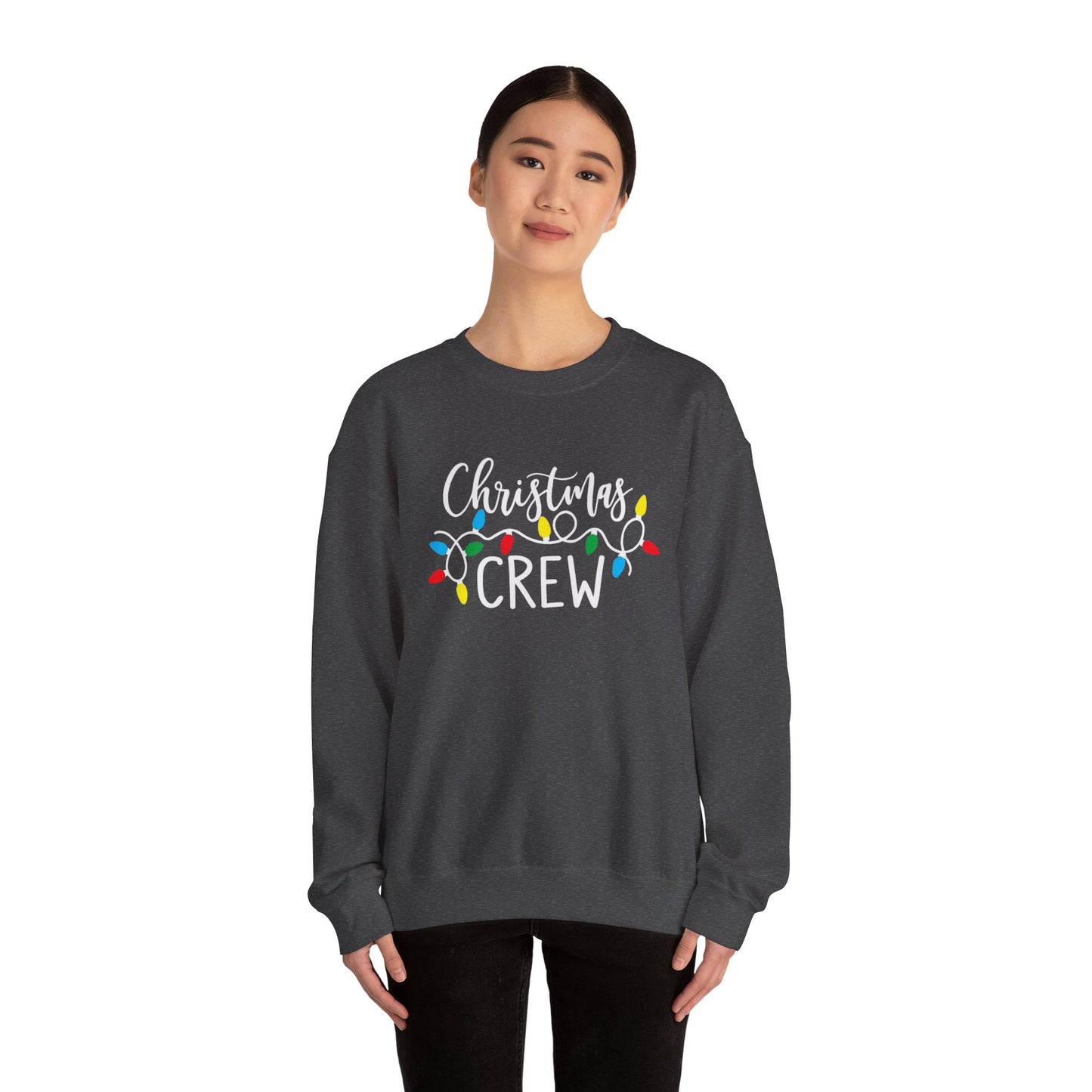 Christmas Crew sweatshirt Matching Family Christmas Shirts Holiday Lights Graphic Tee Cute Xmas Shirt for Women Festive Holiday Party top