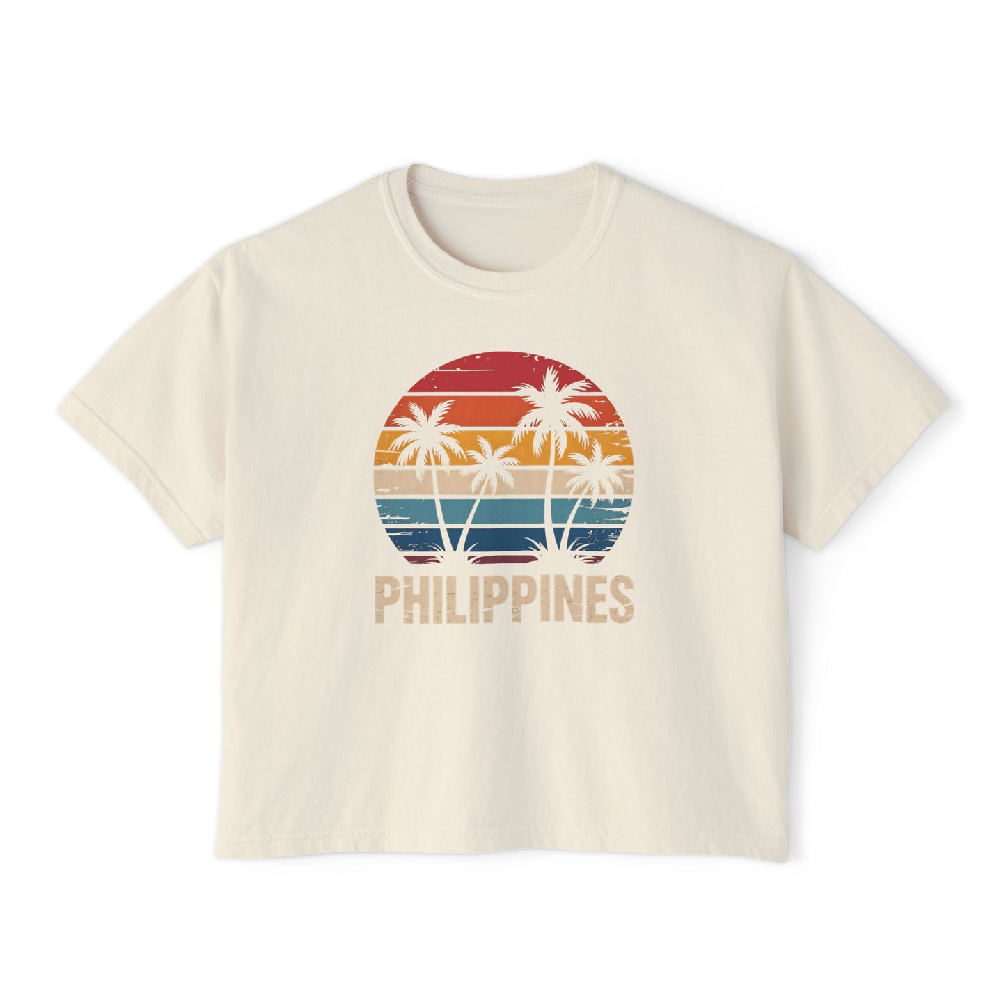 Philippines Heritage Women's Boxy Tee, Filipino Pride Shirt, Relaxed Fit Boxer Tshirt, Ethnic Cultural Clothing, Pinoy Top