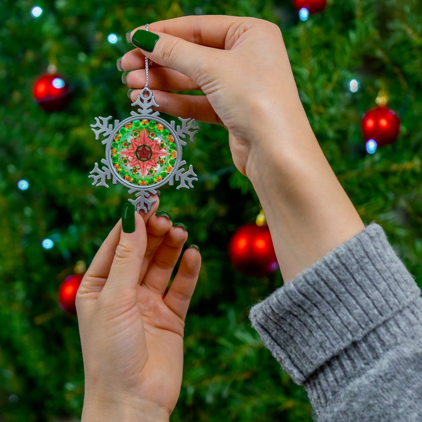 Filipino Parol Pewter Snowflake Ornament